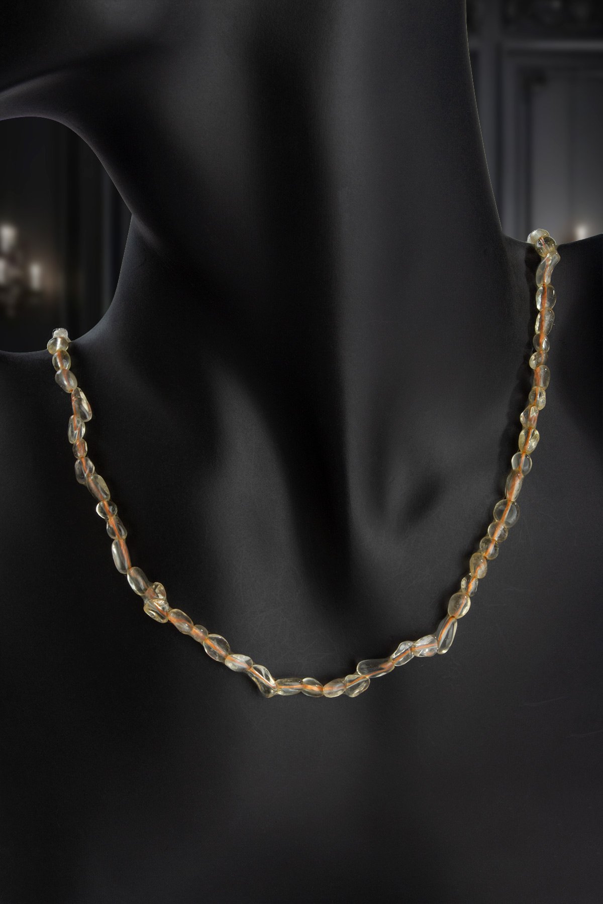 Sitrin Doğal Taş Tımbıl Kesim 4X6mm Kolye