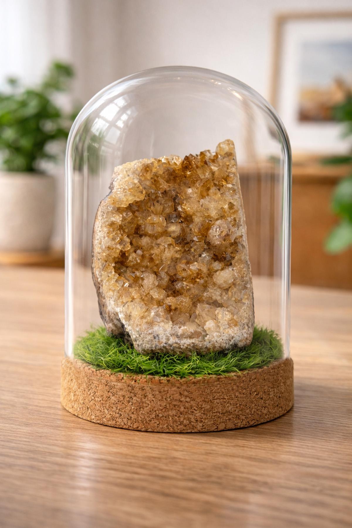 Sitrin Taşı Cam Fanus