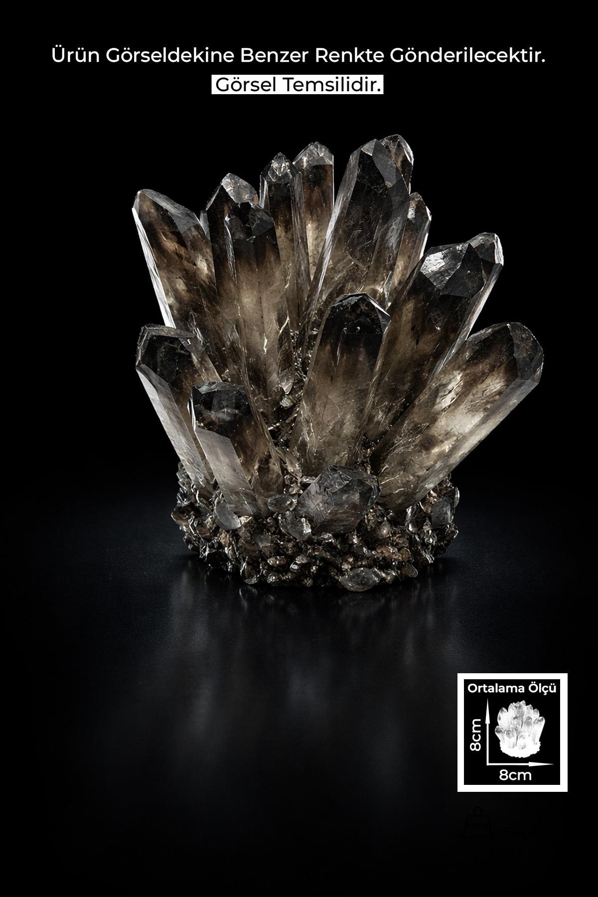 Siyah Kuvars Taşı Kristal Kesim Ham Kütle Dekoratif Obje