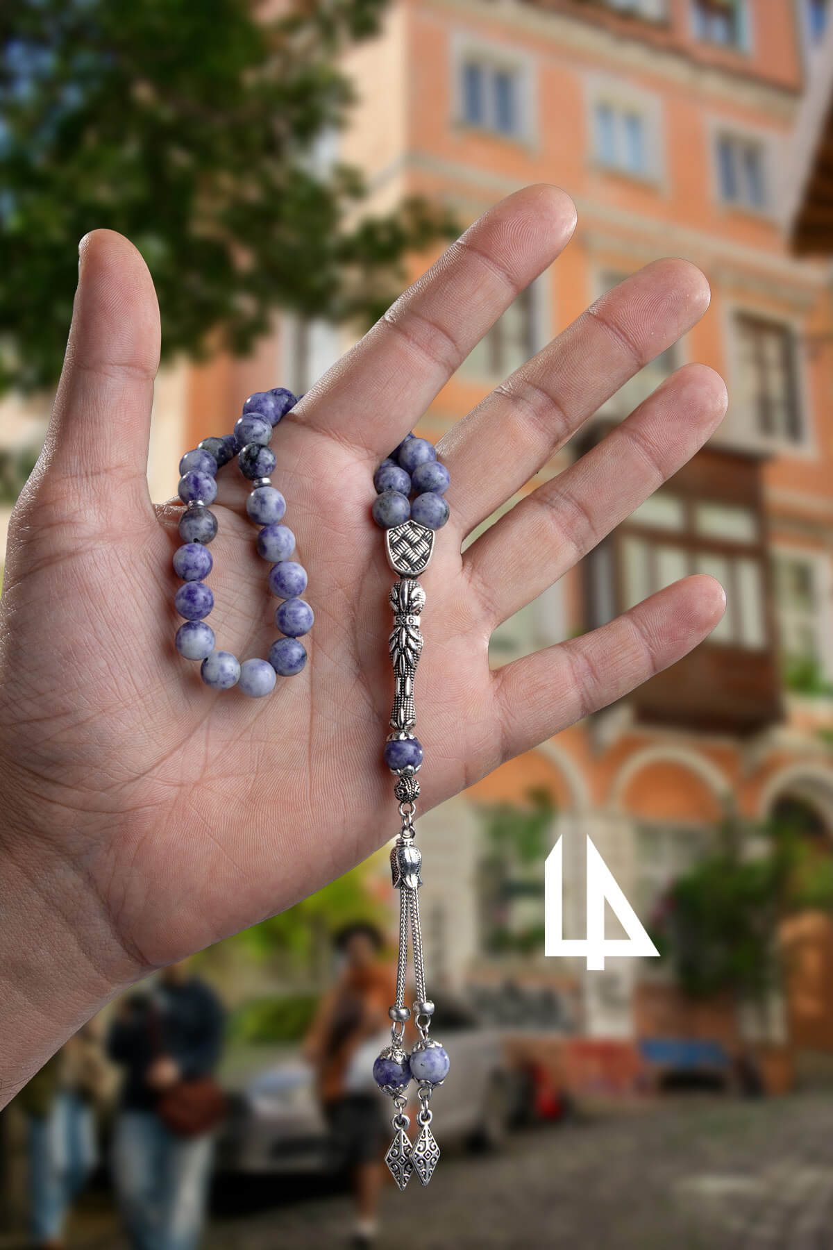 Sodalit Doğal Taş Küre Kesim 33 lü 8mm Tesbih