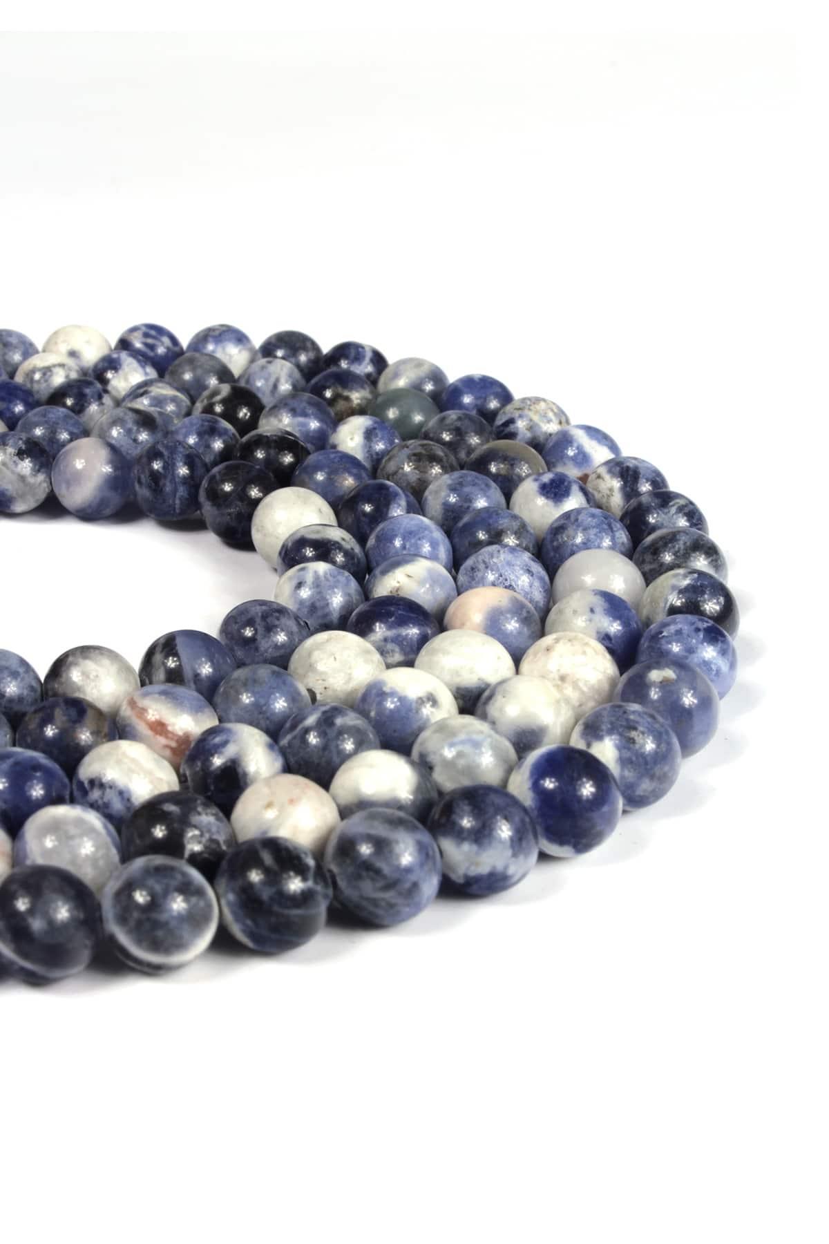 Sodalit Doğal Taş Küre Kesim 8mm Dizi
