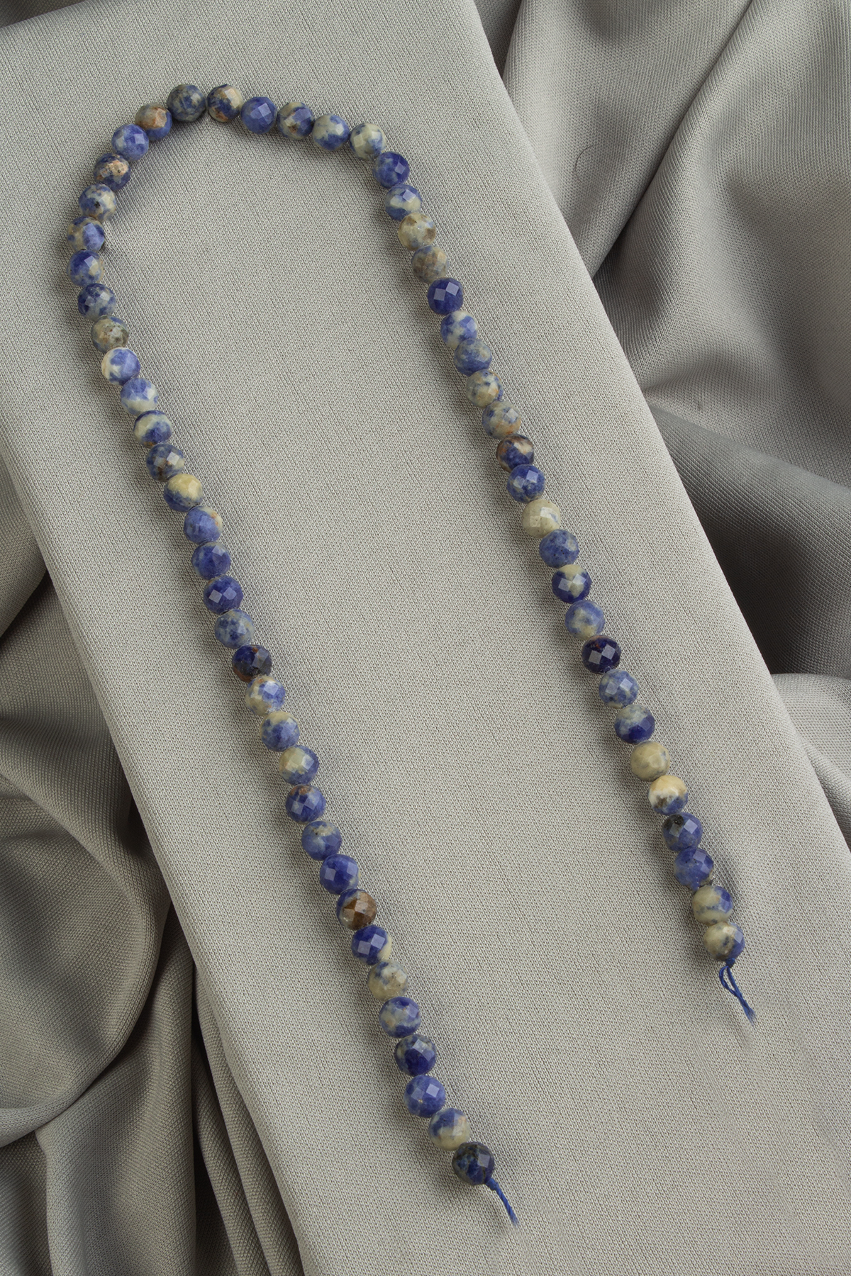 Sodalit Doğal Taş Parlak Küre Kristal Kesim 6mm Dizi [AA]