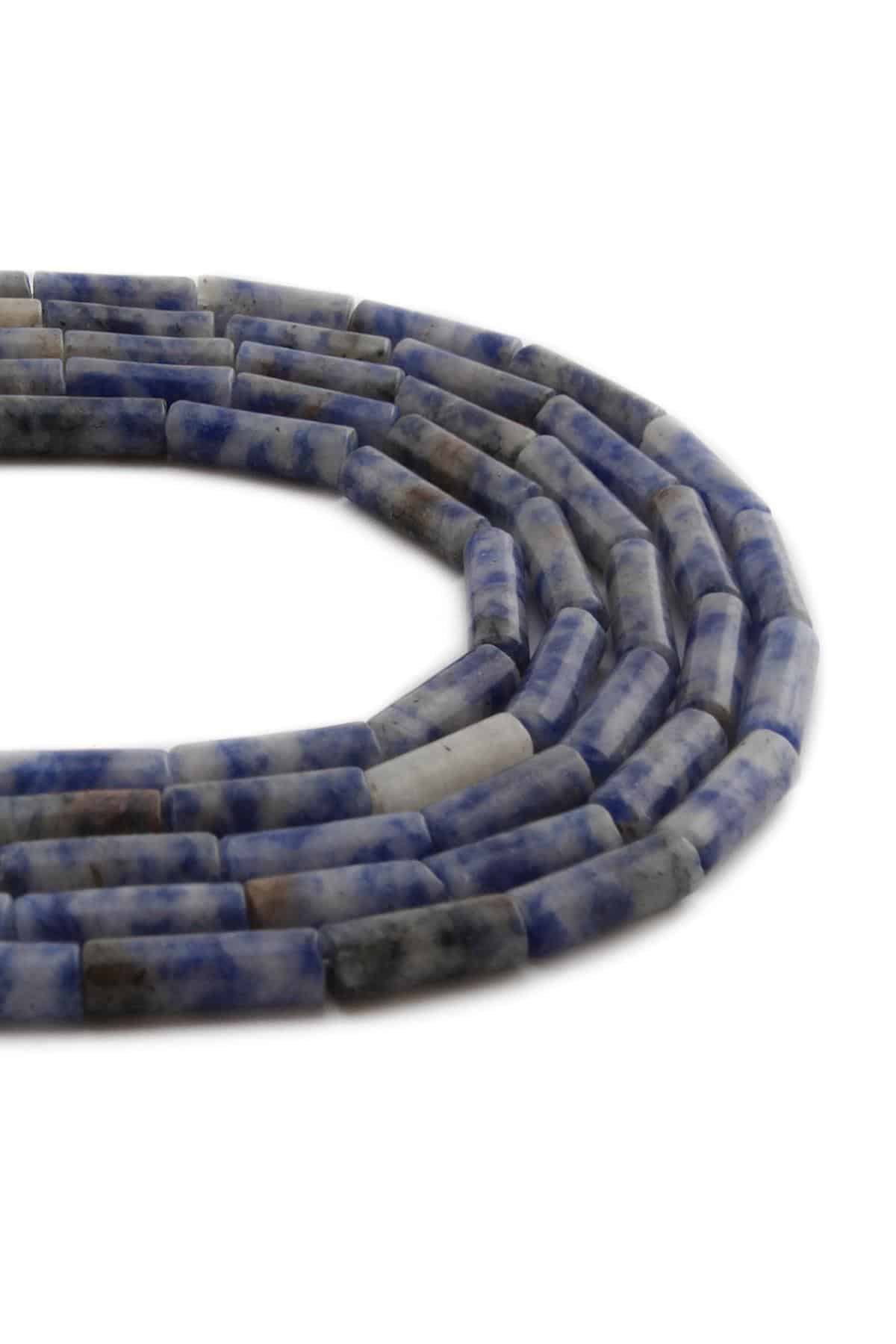Sodalit Doğal Taş Parlak Silindir Kesim 4x13mm Dizi [AA]