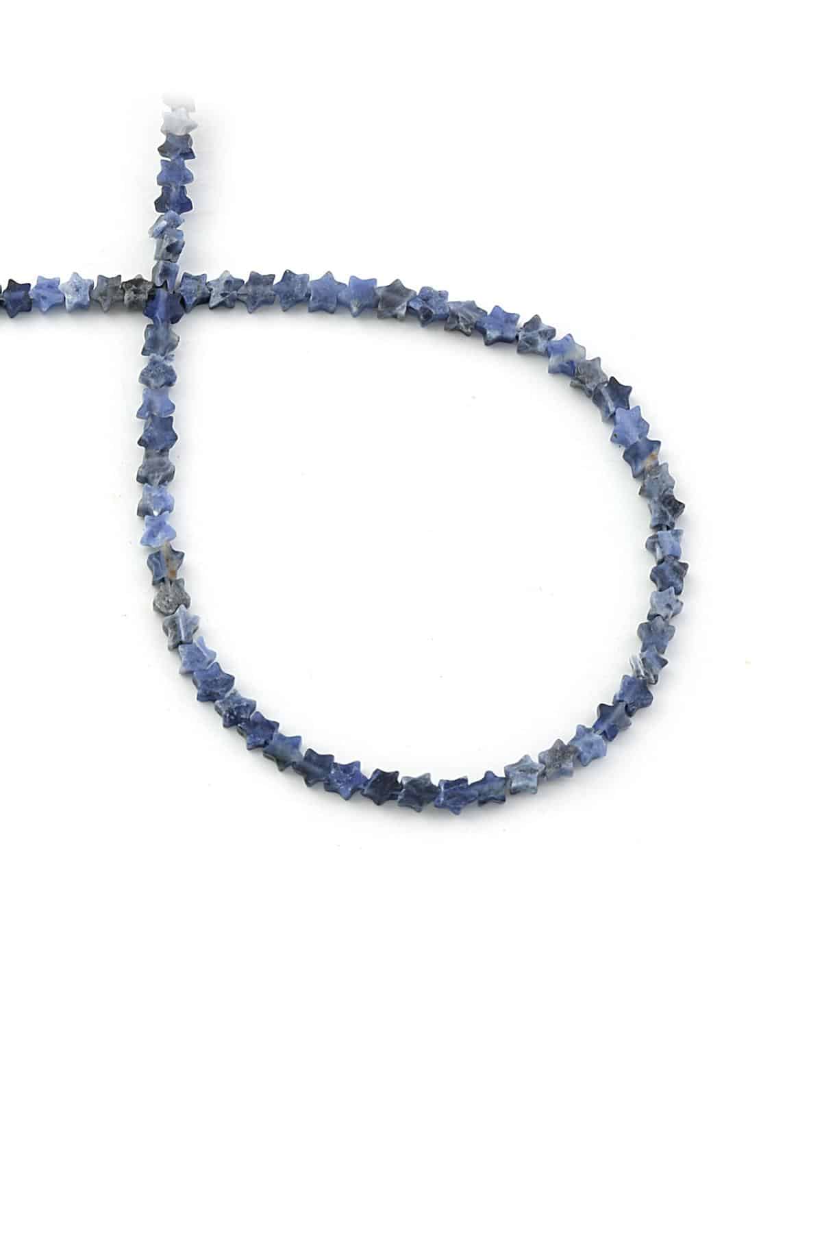 Sodalit Doğal Taş Parlak Yıldız Kesim 4mm Dizi [AA]