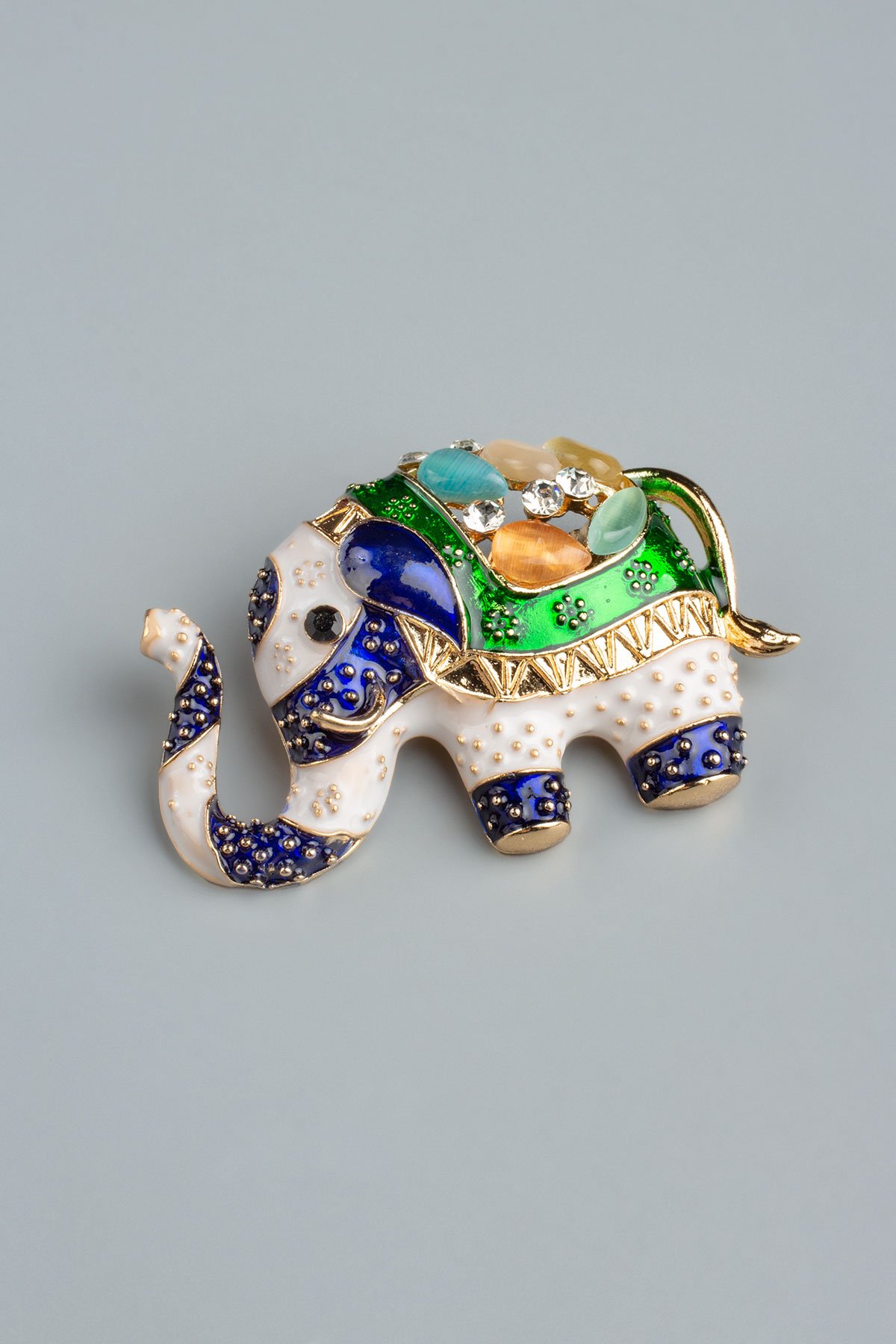 Taşlı Fil Broş