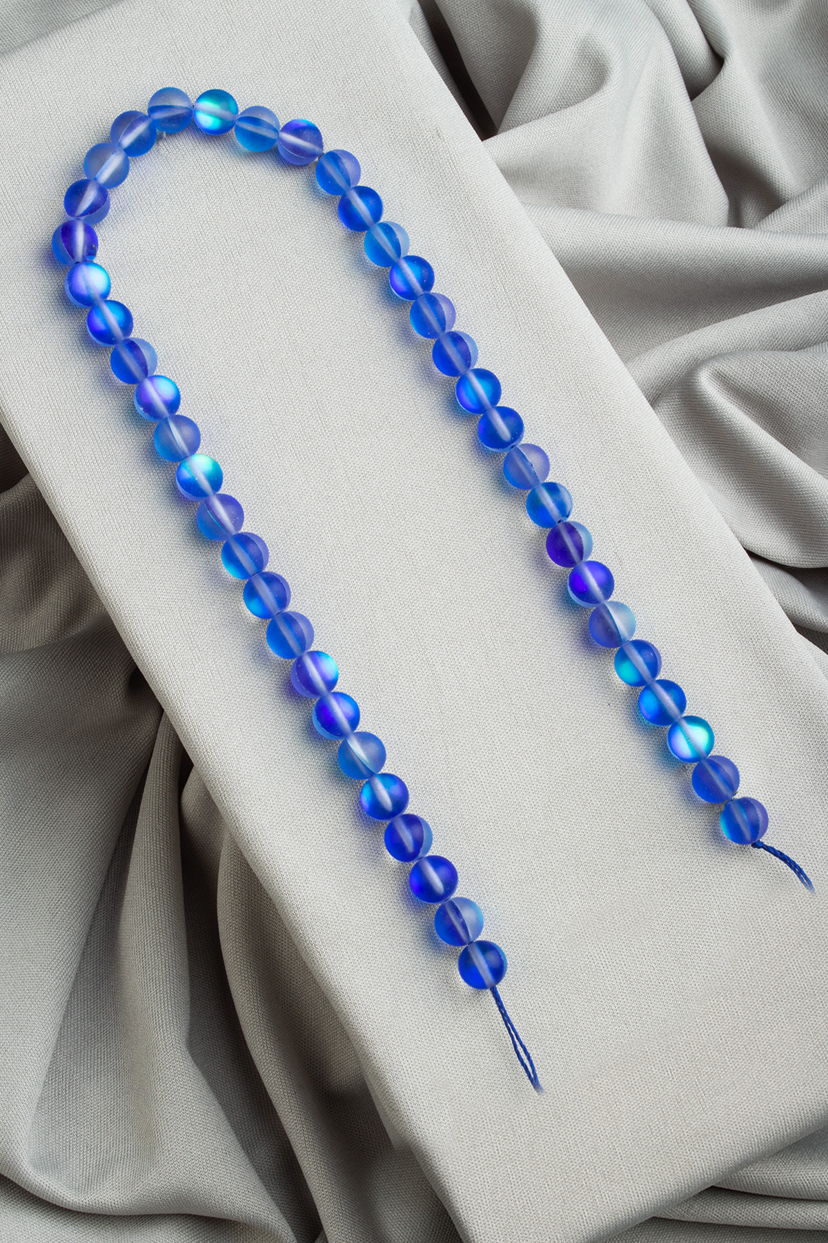 Thermal Quartz Natural Stone Blue Globe Cut 8mm String Of Beads