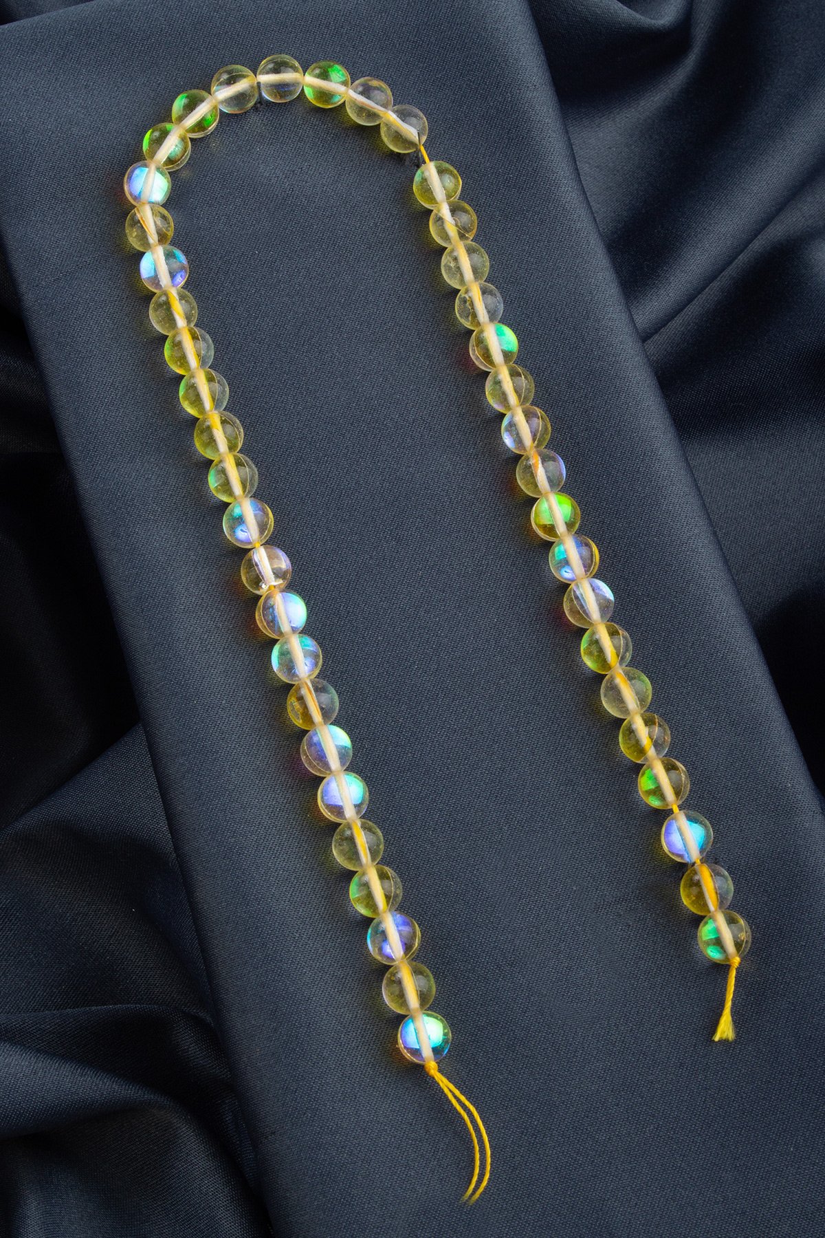 Termal Kuvars Doğal Taş Parlak Sarı Küre Kesim 8mm Dizi