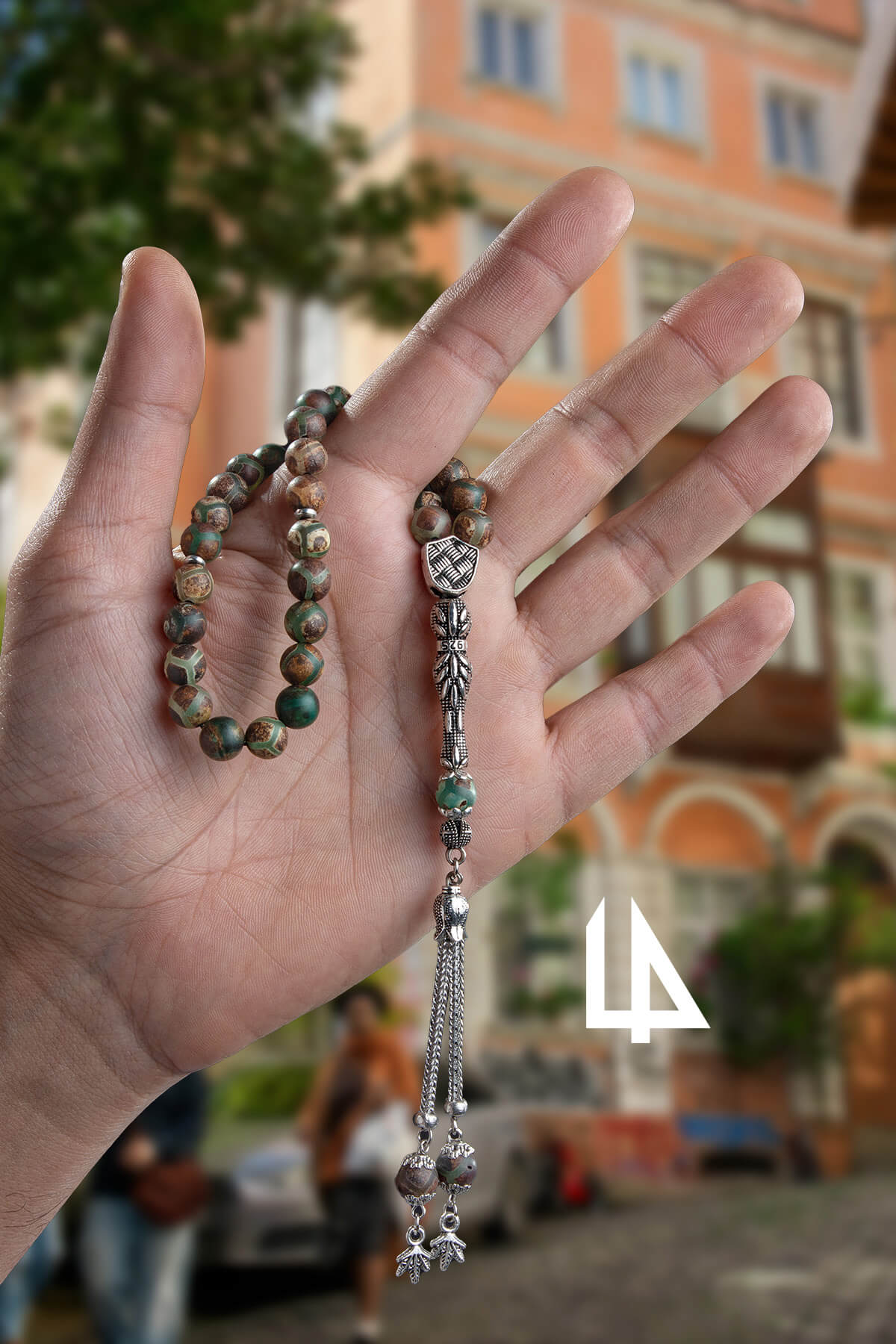 Tibet Akik Doğal Taş Küre Kesim 33 lü 8mm Tesbih