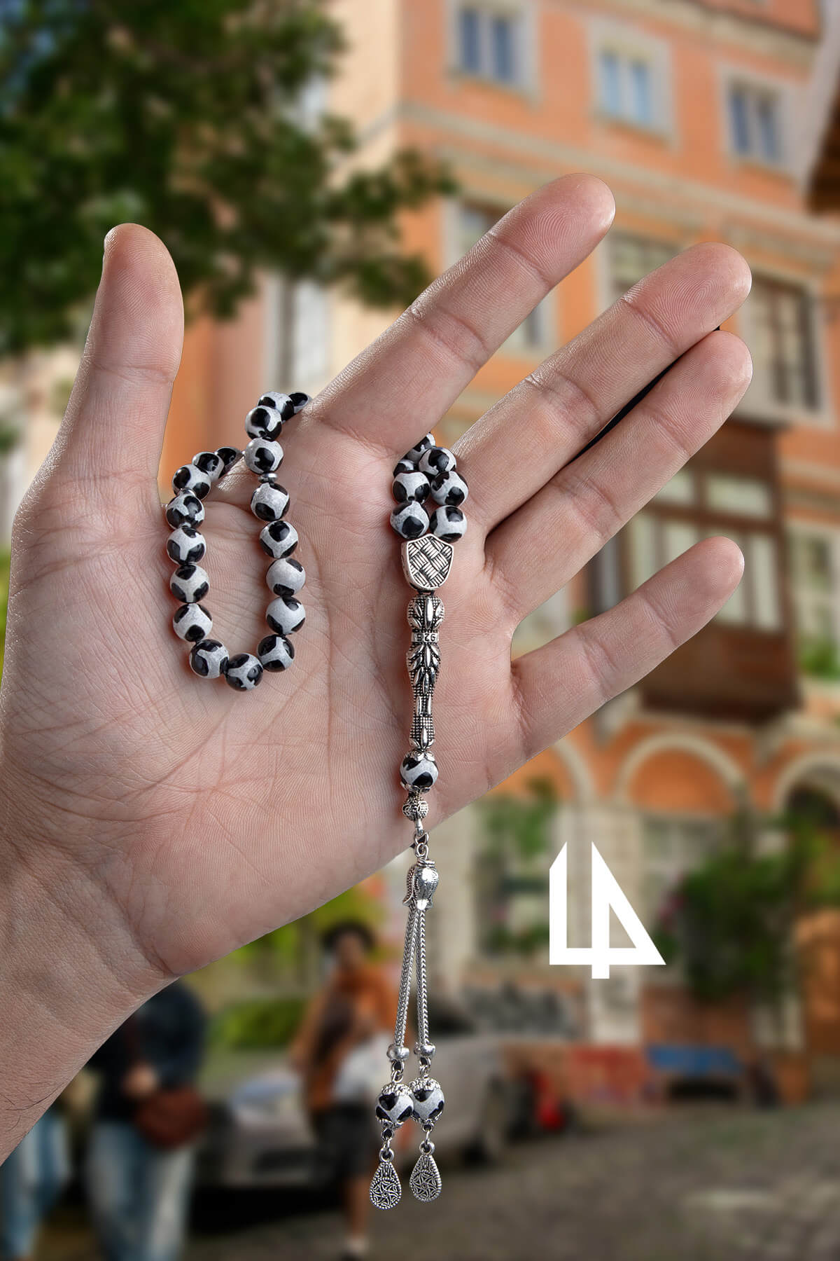 Tibet Akik Doğal Taş Küre Kesim 33 lü 8mm Tesbih