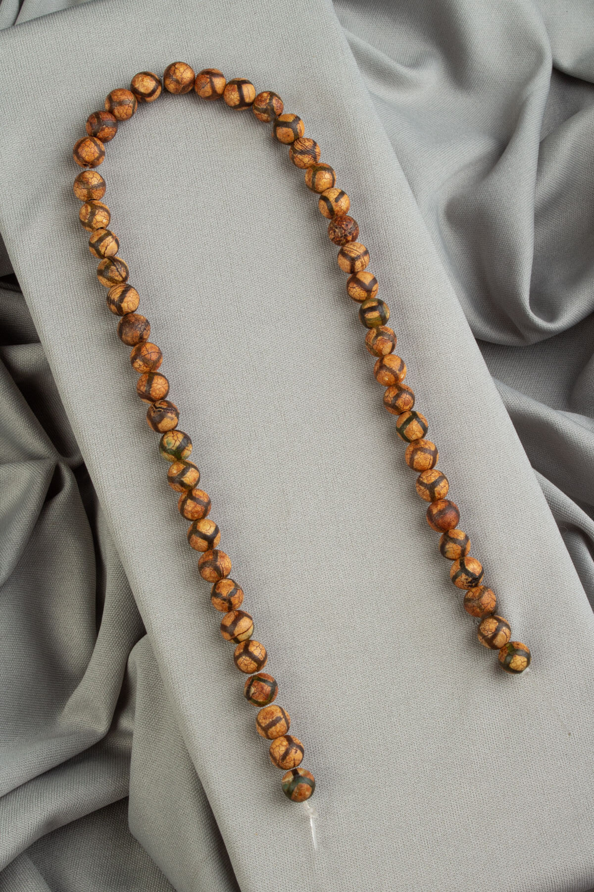 Tibet Akik Doğal Taş Mat Hardal Küre Kesim 8mm Dizi