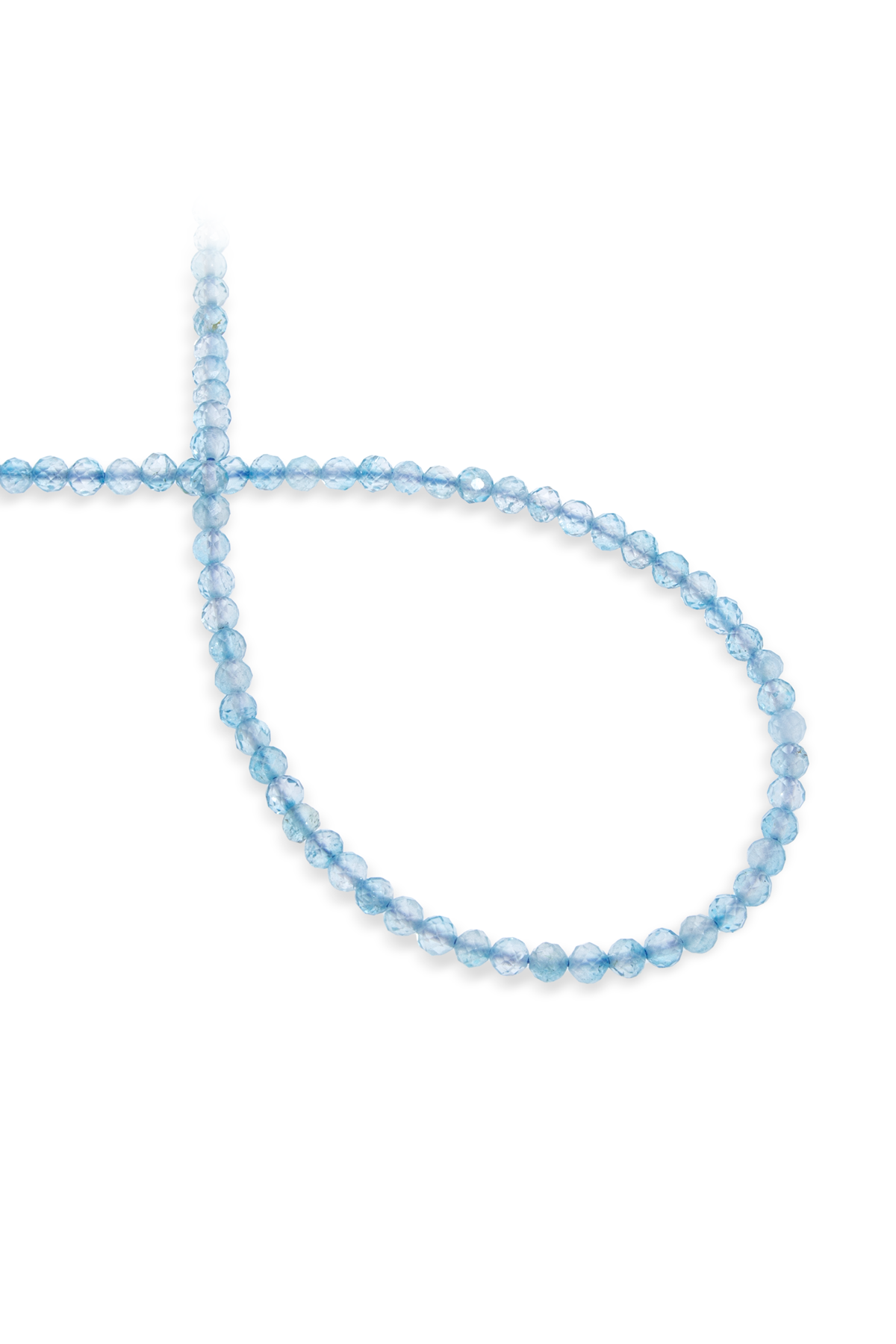 Cam Mavi Topaz Doğal Taş Faset Küre Kesim 4mm Dizi