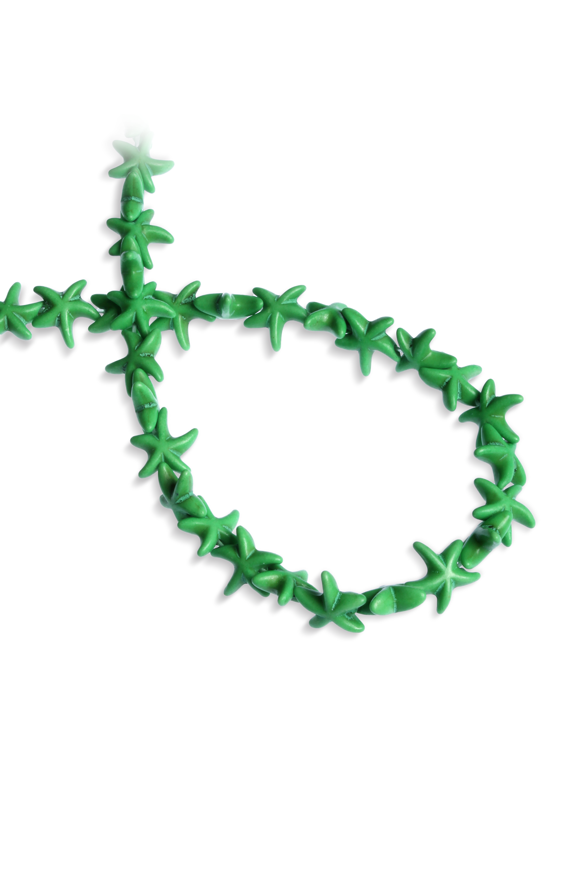 Turkuaz Sıkma Doğal Taş Koyu Yeşil Yıldız Kesim 15mm Dizi