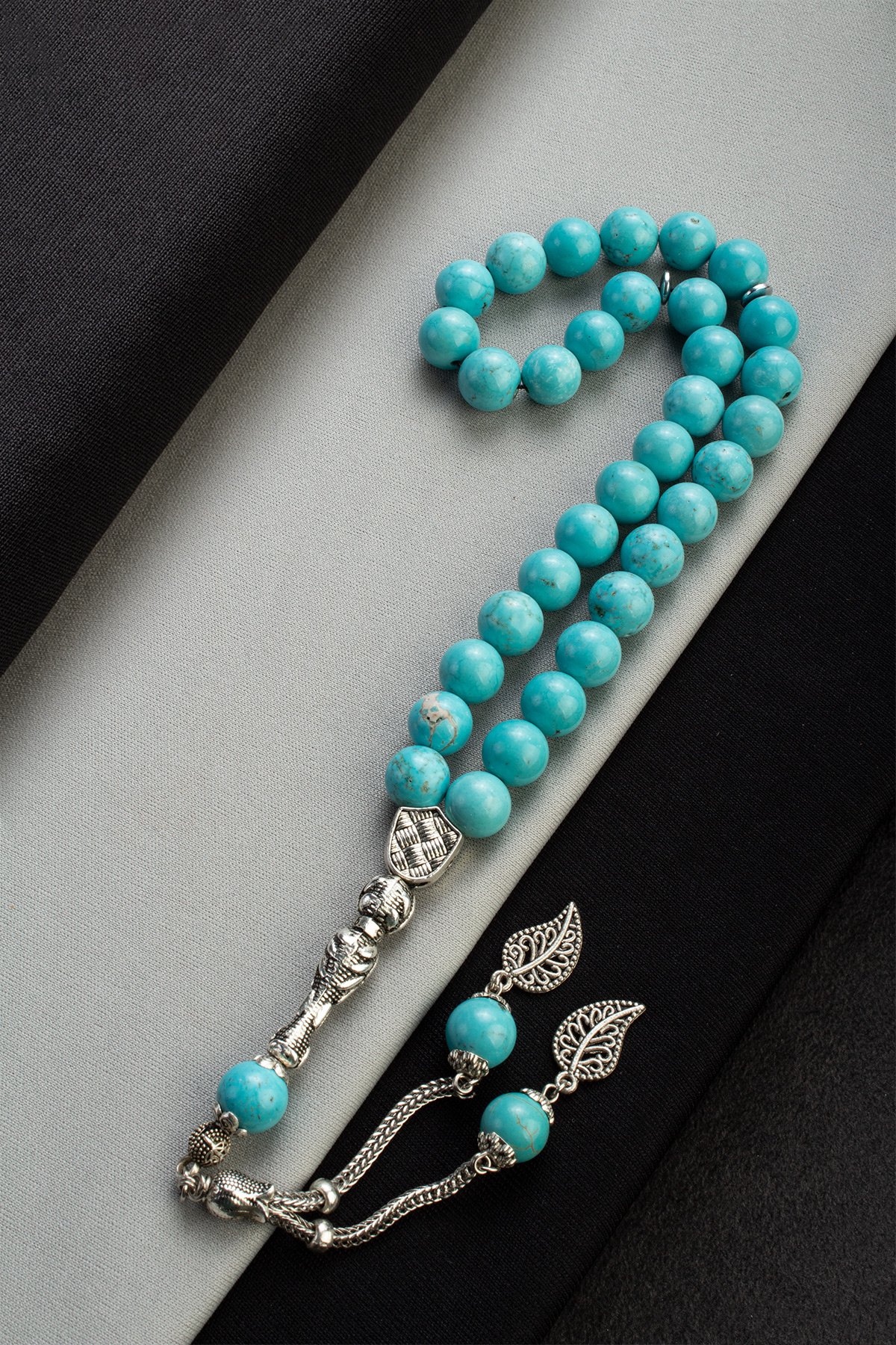 Turkuaz Doğal Taş Küre Kesim 33 lu 10mm Tesbih