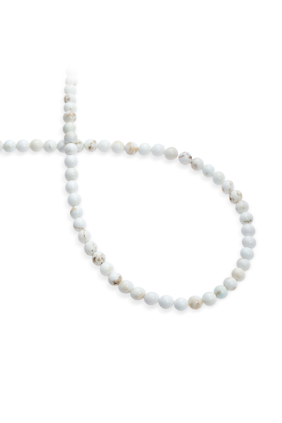 Turkuaz Doğal Taş Parlak Beyaz Küre Kesim 4mm Dizi [Ab]