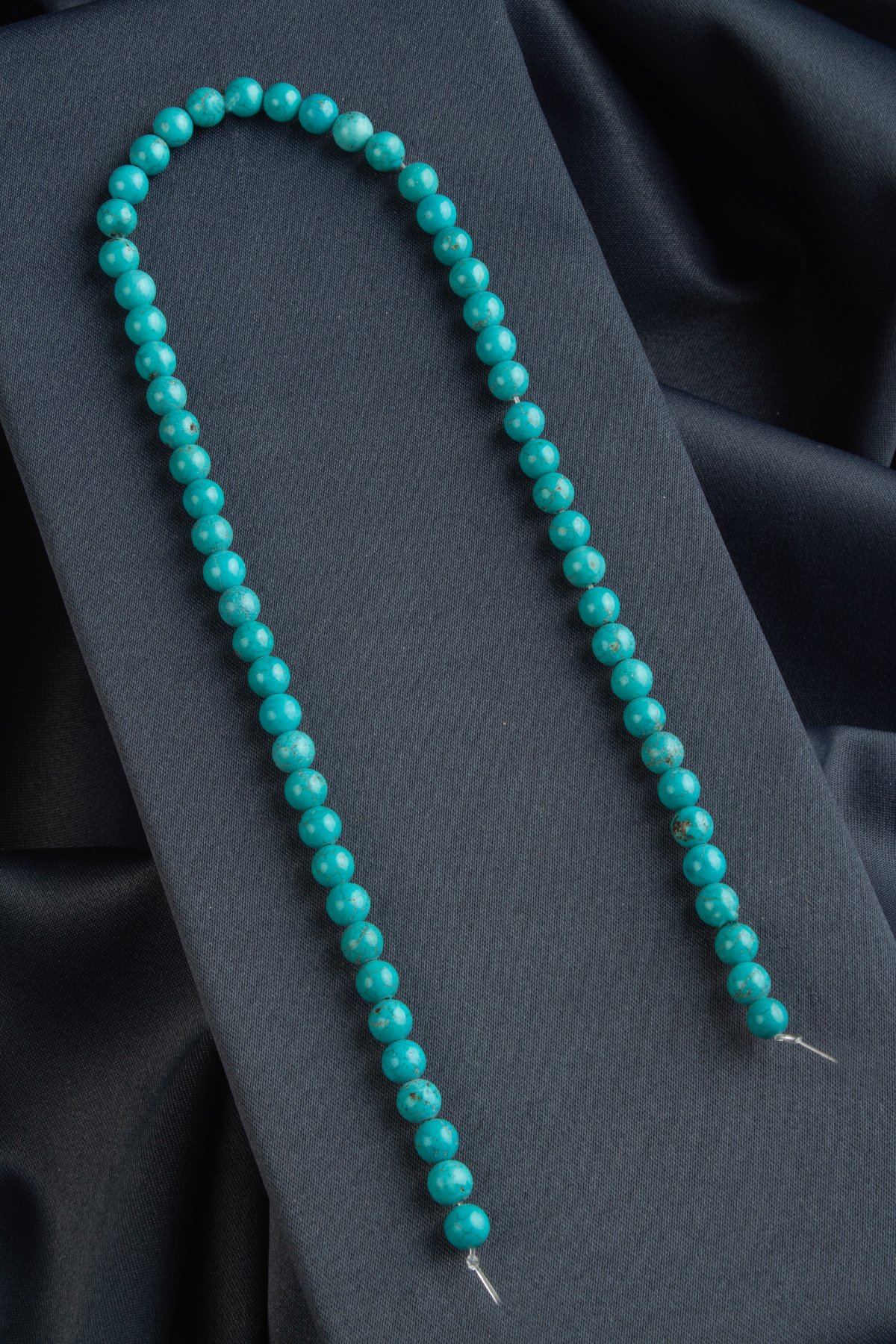 Turquoise Natural Stone Shiny Globe Cut 6mm String Of Beads