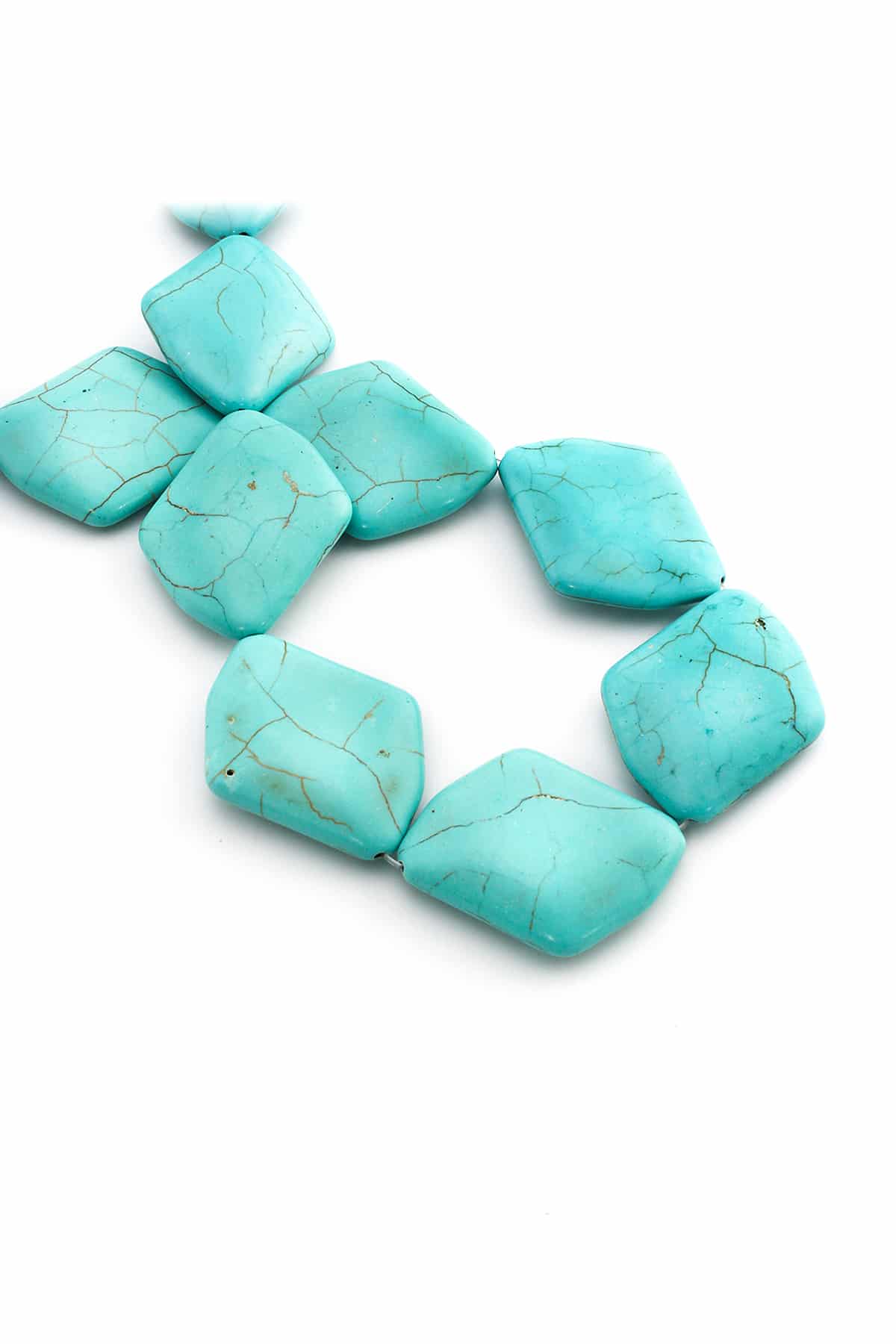 Sıkma Turkuaz Taşı Dörtgen Kesim 30x38mm Mavi Dizi