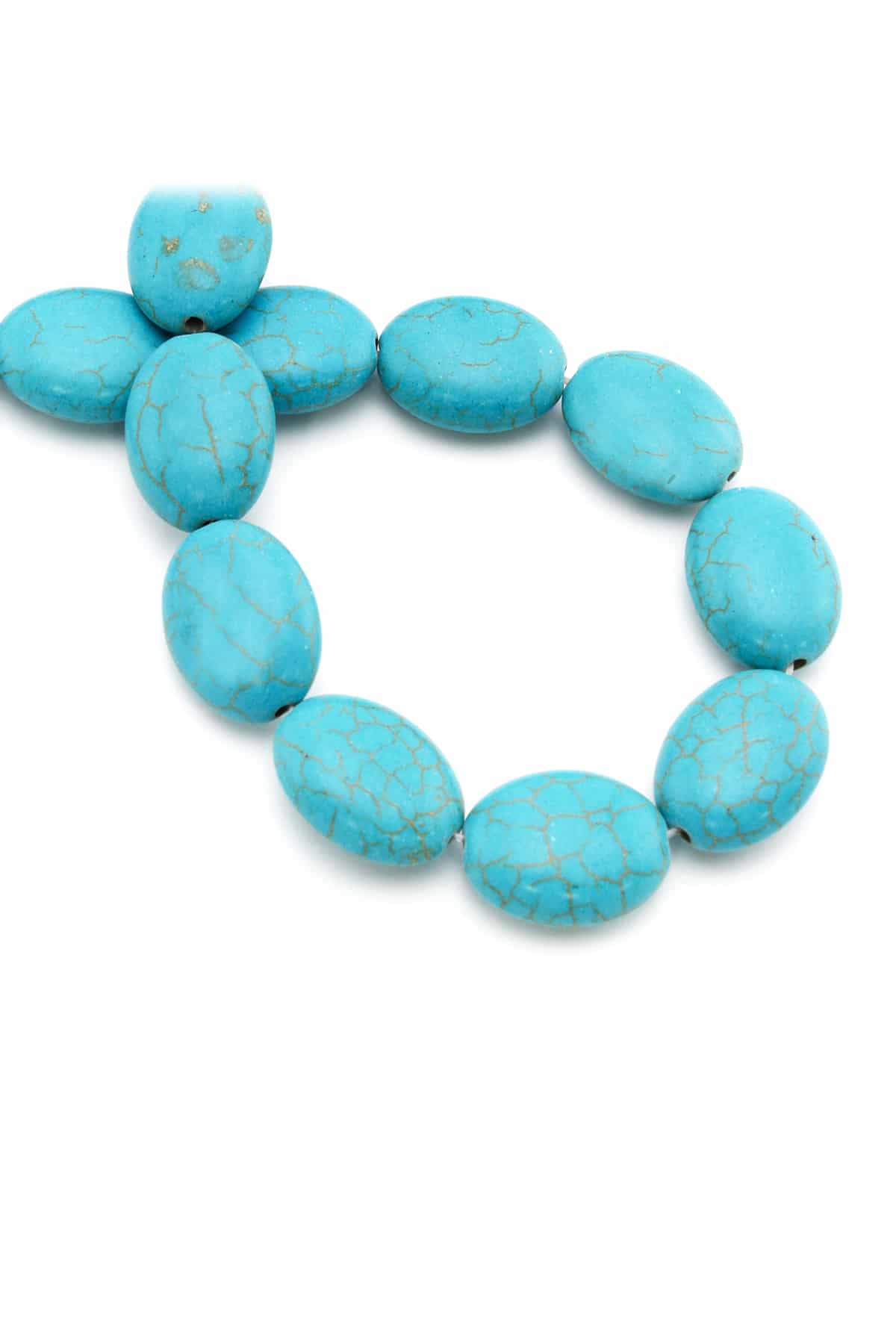 Turquoise Squeezing Natural Stone Blue Oval Cut 15x20mm String Of Beads