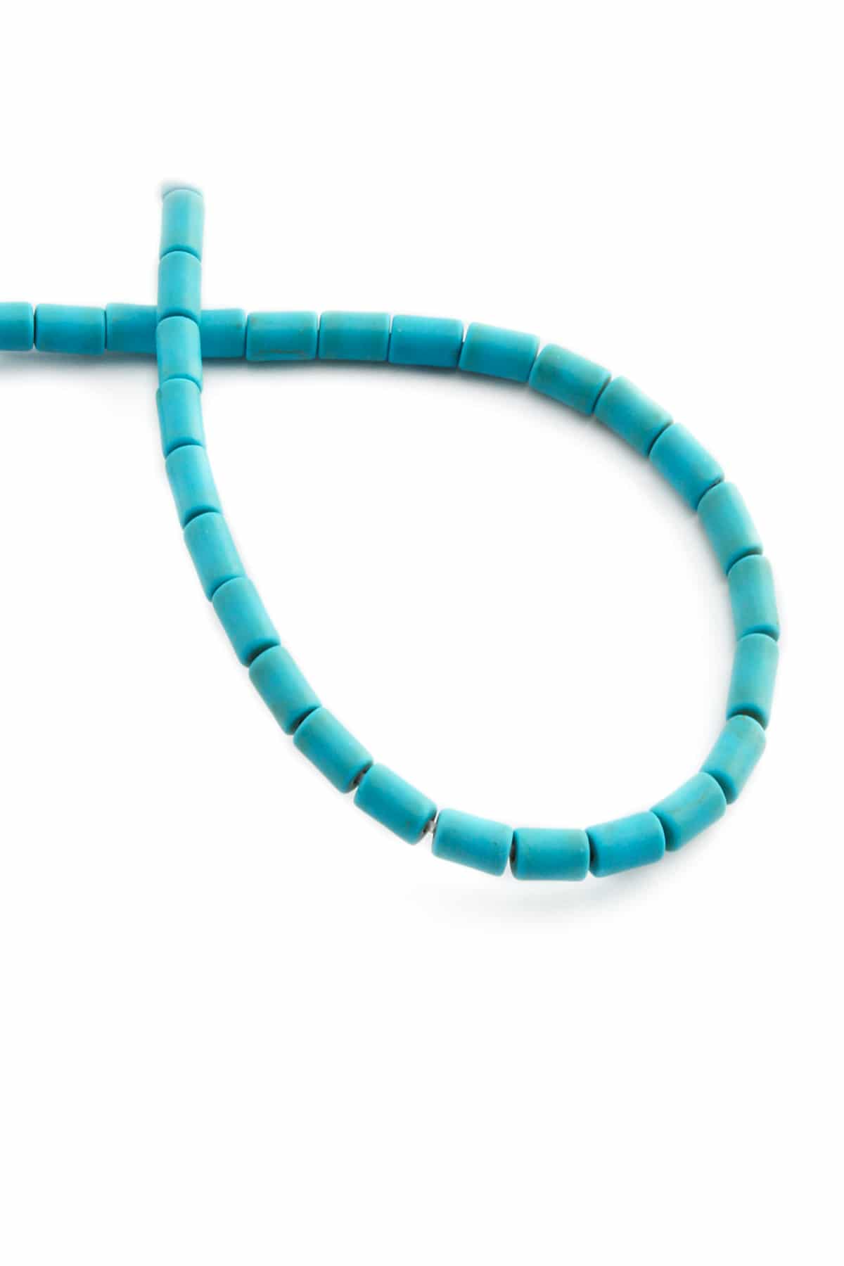 Turquoise Squeezing Natural Stone Blue Cylinder Cut 4x6mm String Of Beads