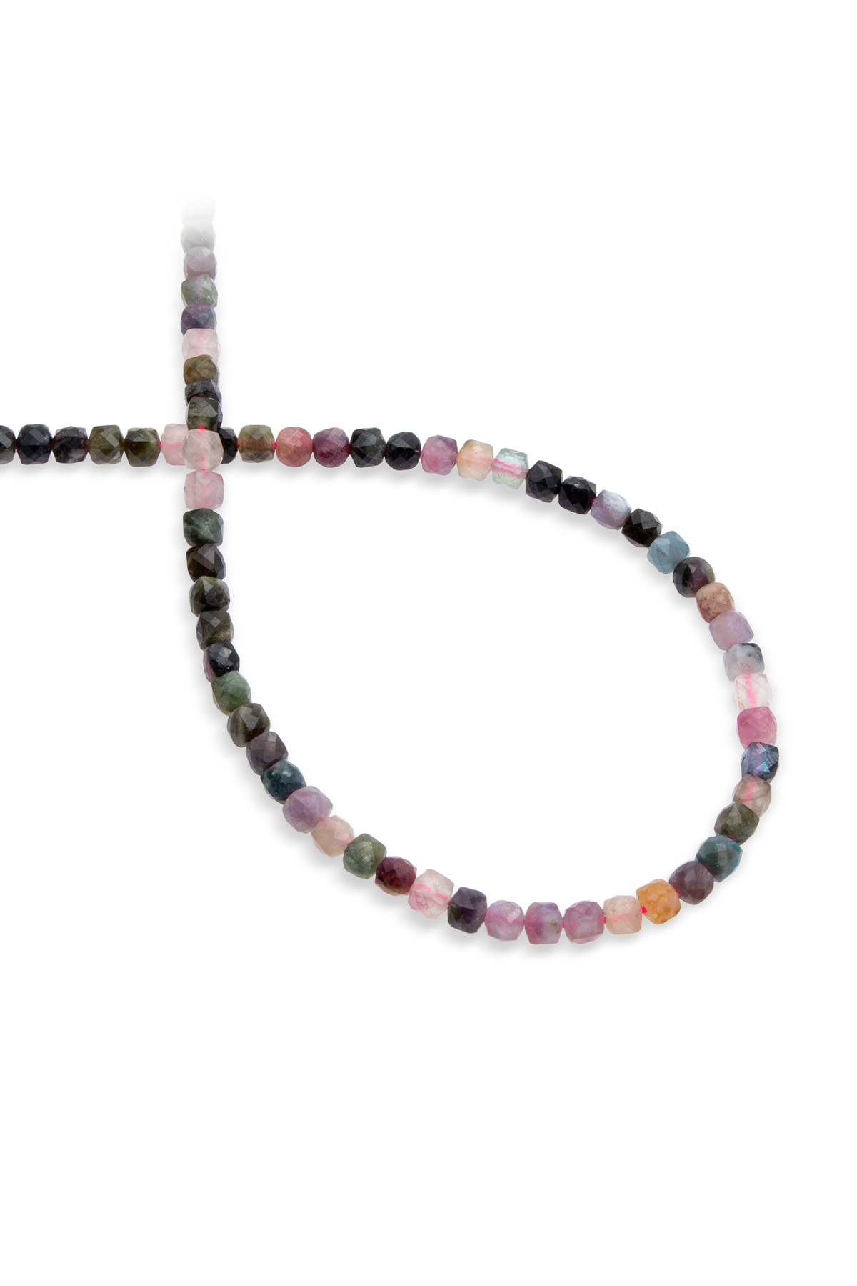 Turmalin Doğal Taş Faset Küp Kesim 4mm Dizi