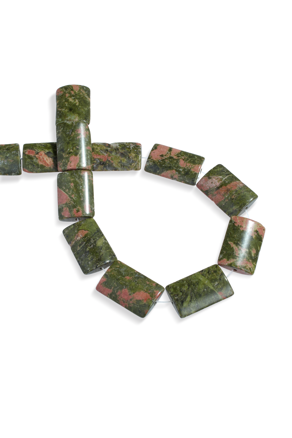 Unakit Doğal Taş Parlak Bombeli Dikdörtgen Kesim 20x30mm Dizi