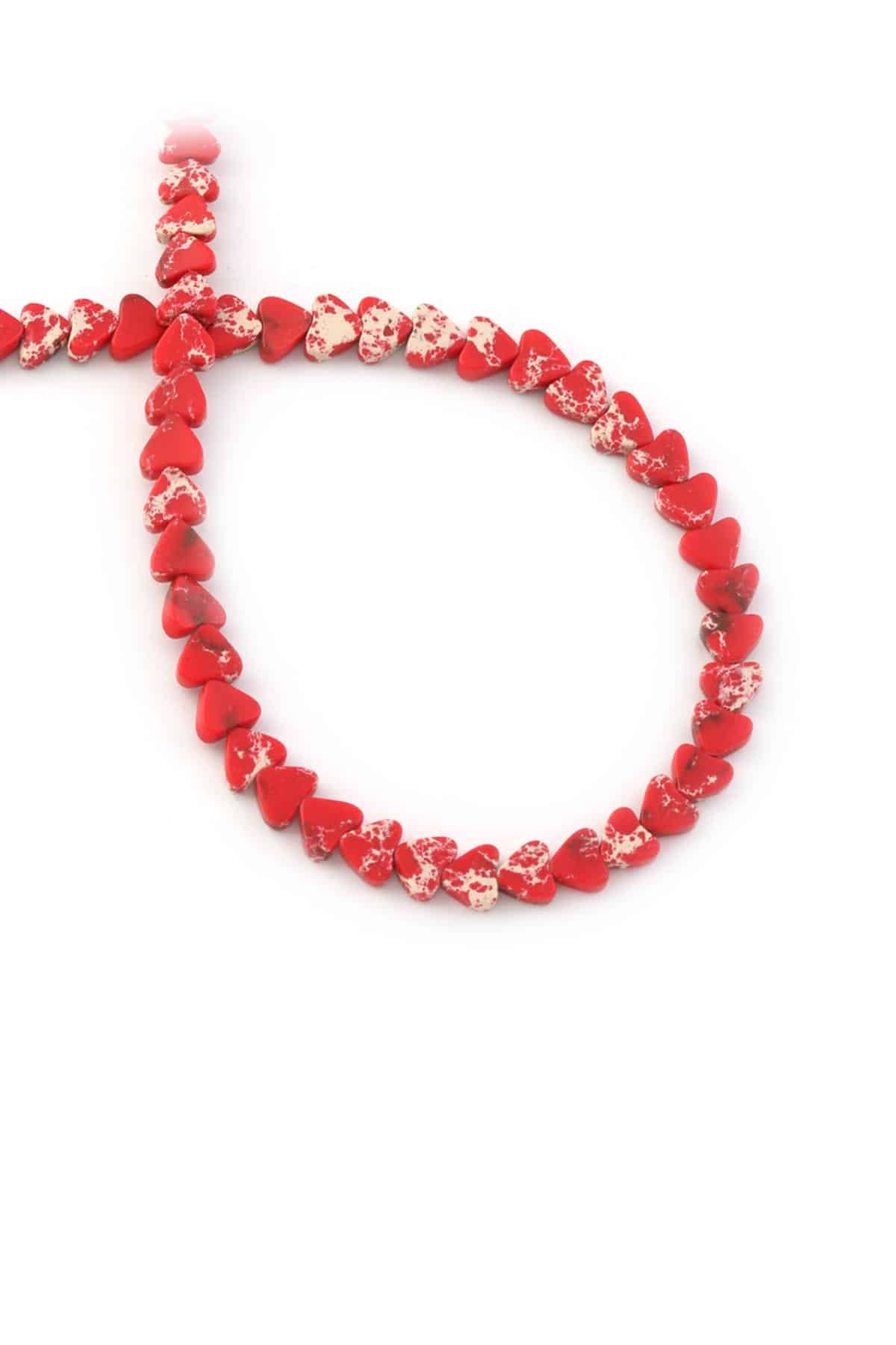 Varisit Doğal Taş Parlak Kırmızı Kalp Kesim 6x3mm Dizi [AA]