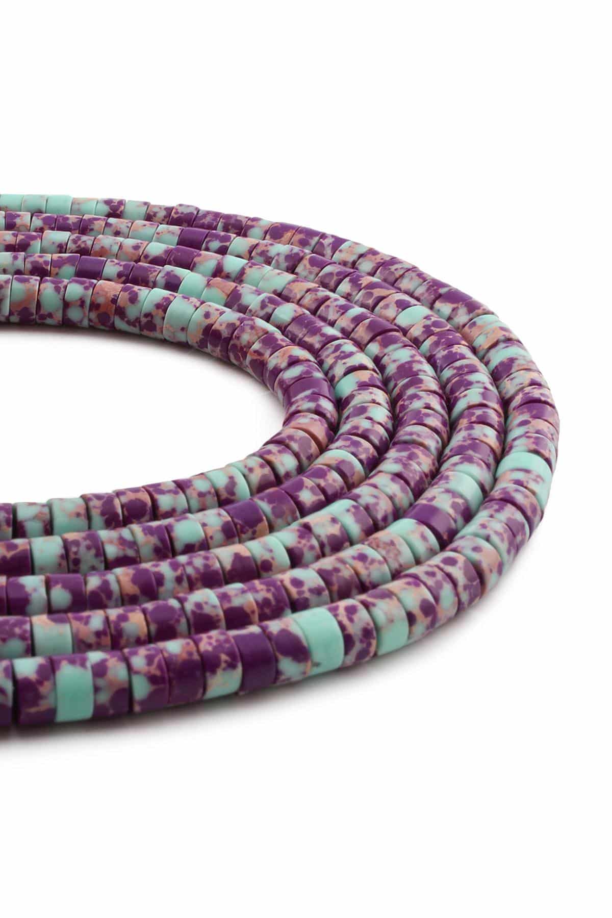 Varisit Doğal Taş Parlak Mor Dore Kesim 6x3mm Dizi [AA]