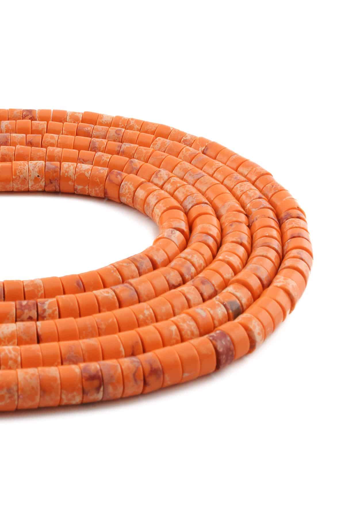 Varisit Doğal Taş Parlak Turuncu Dore Kesim 6x3mm Dizi [AA]