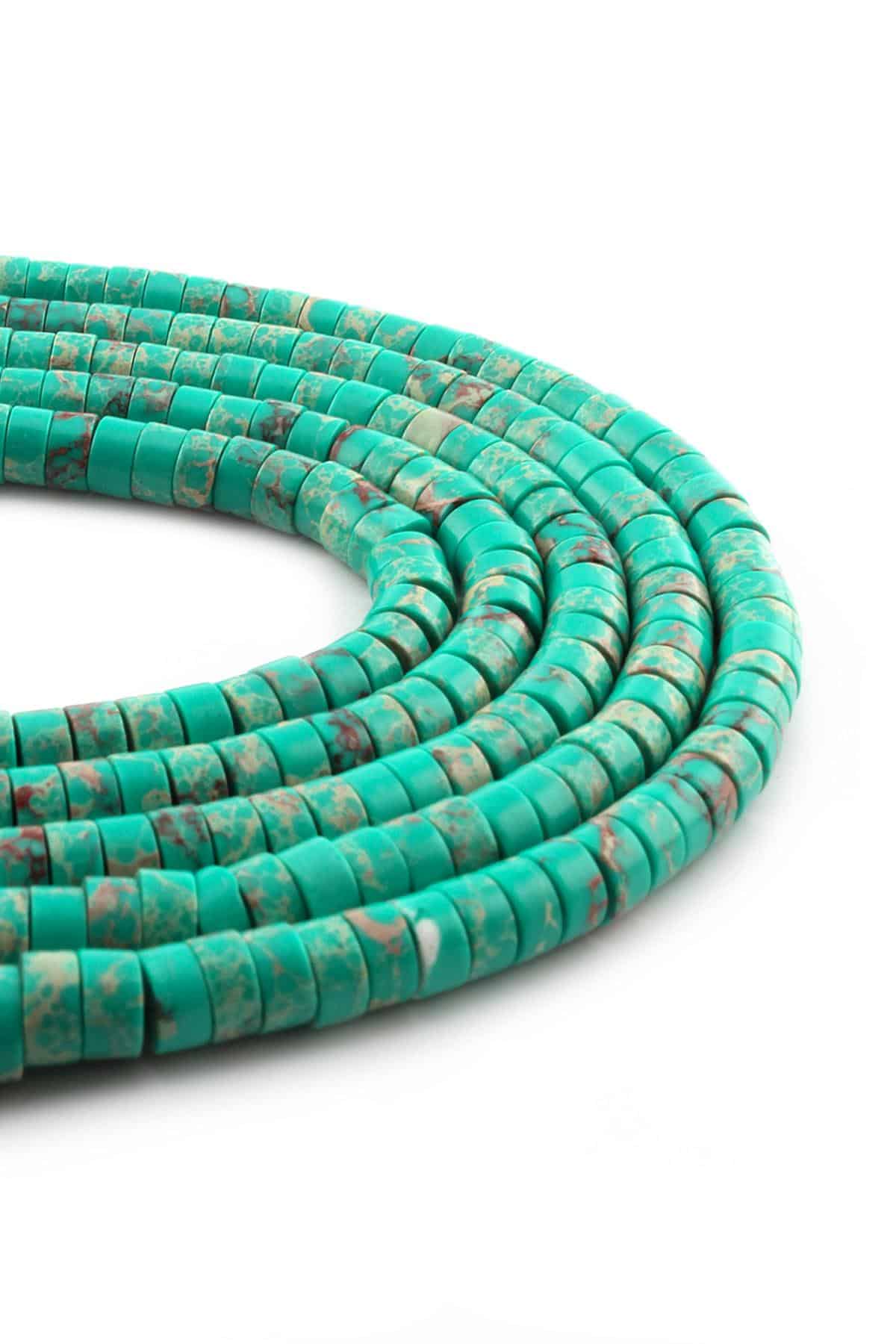 Varisit Doğal Taş Parlak Yeşil Dore Kesim 6x3mm Dizi [AA]