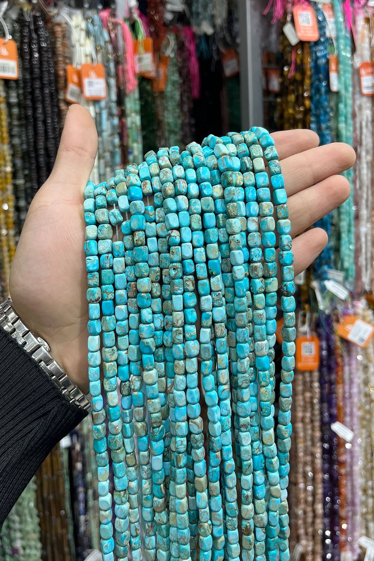 Varisit Doğal Taş Açık Mavi Dikdörtgen Kesim 5x8mm Dizi