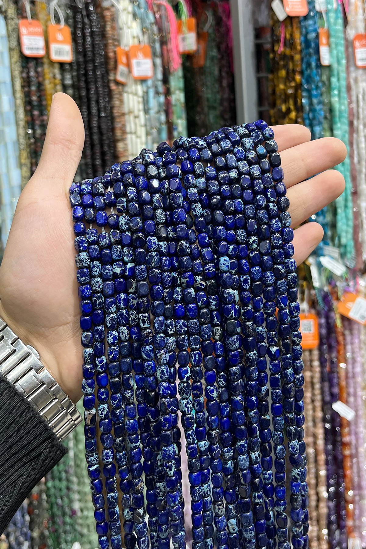 Varisit Doğal Taş Lacivert Dikdörtgen Kesim 5x8mm Dizi