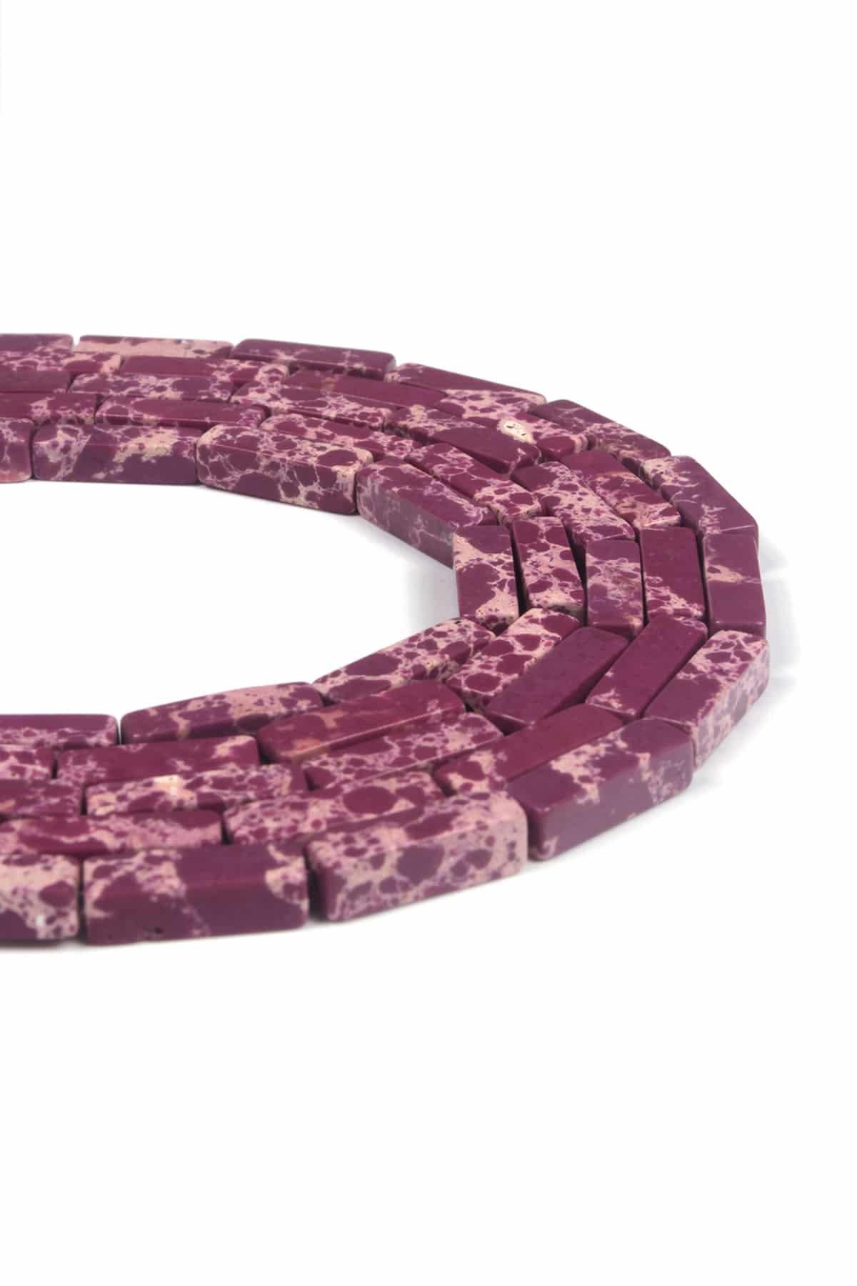 Varisit Taşı Parlak Bordo Dikdörtgen Kesim 4x13mm Dizi