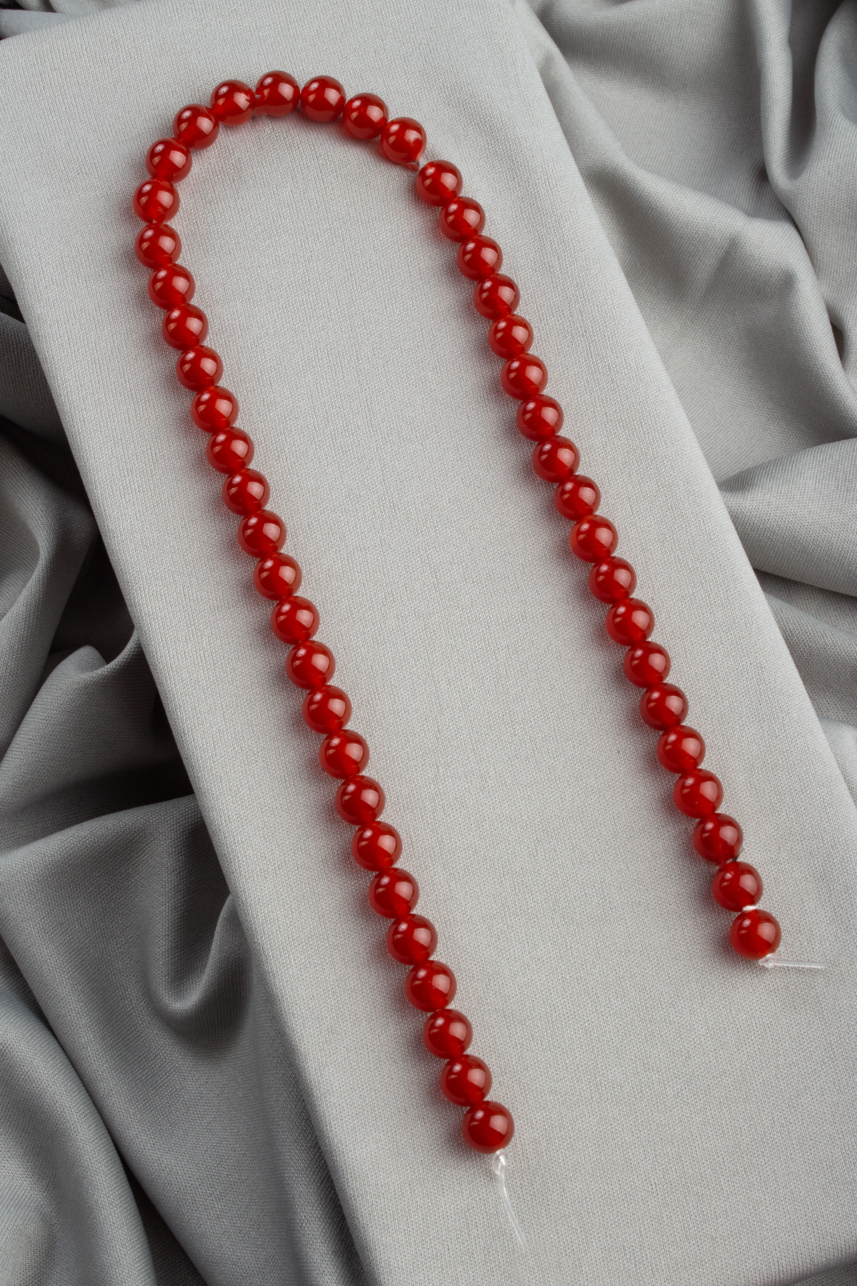 Yemen Akik Doğal Taş Parlak Kızıl Küre Kesim 8mm Dizi [AA]