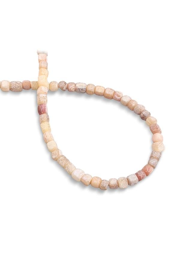 Yengeç Akik Doğal Taş Mat Sarı Küp Kesim 6x6mm Dizi [AA]