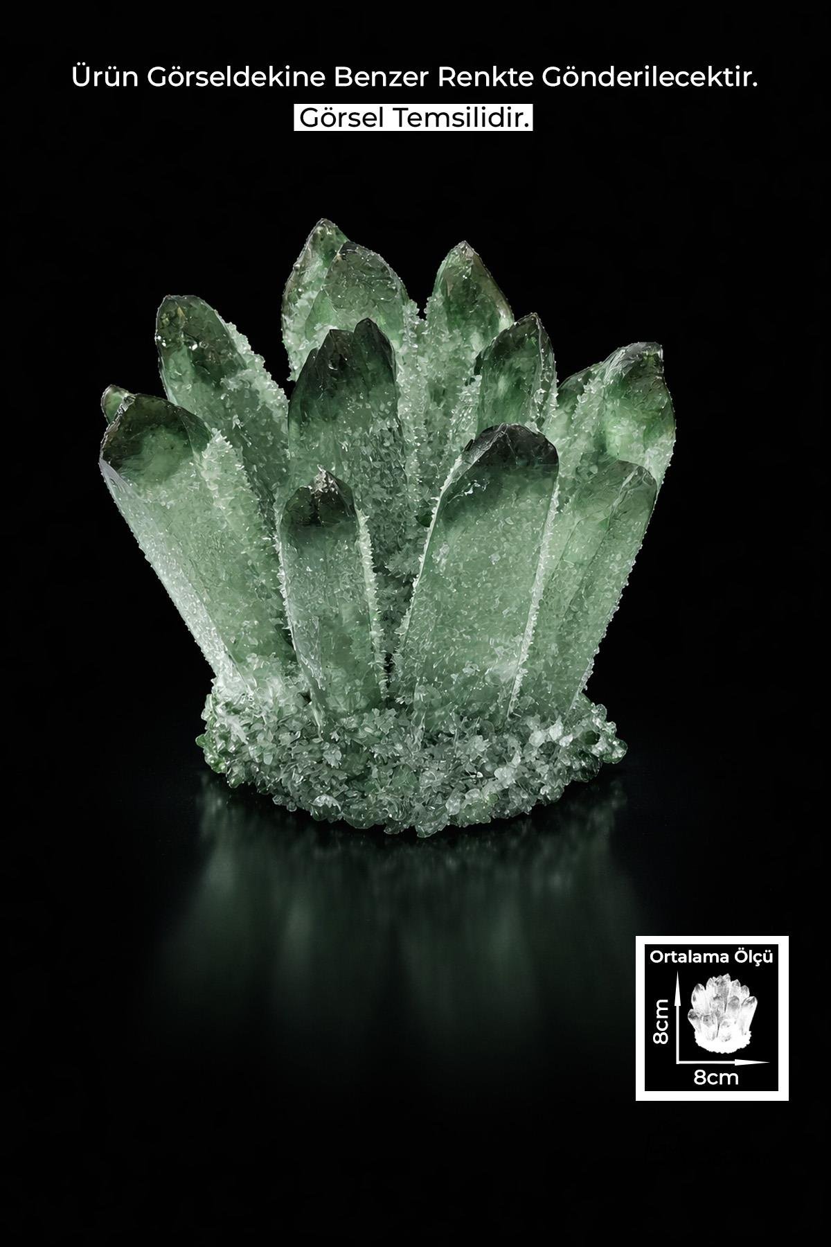 Yeşil Kuvars Taşı Kristal Kesim Ham Kütle Dekoratif Obje