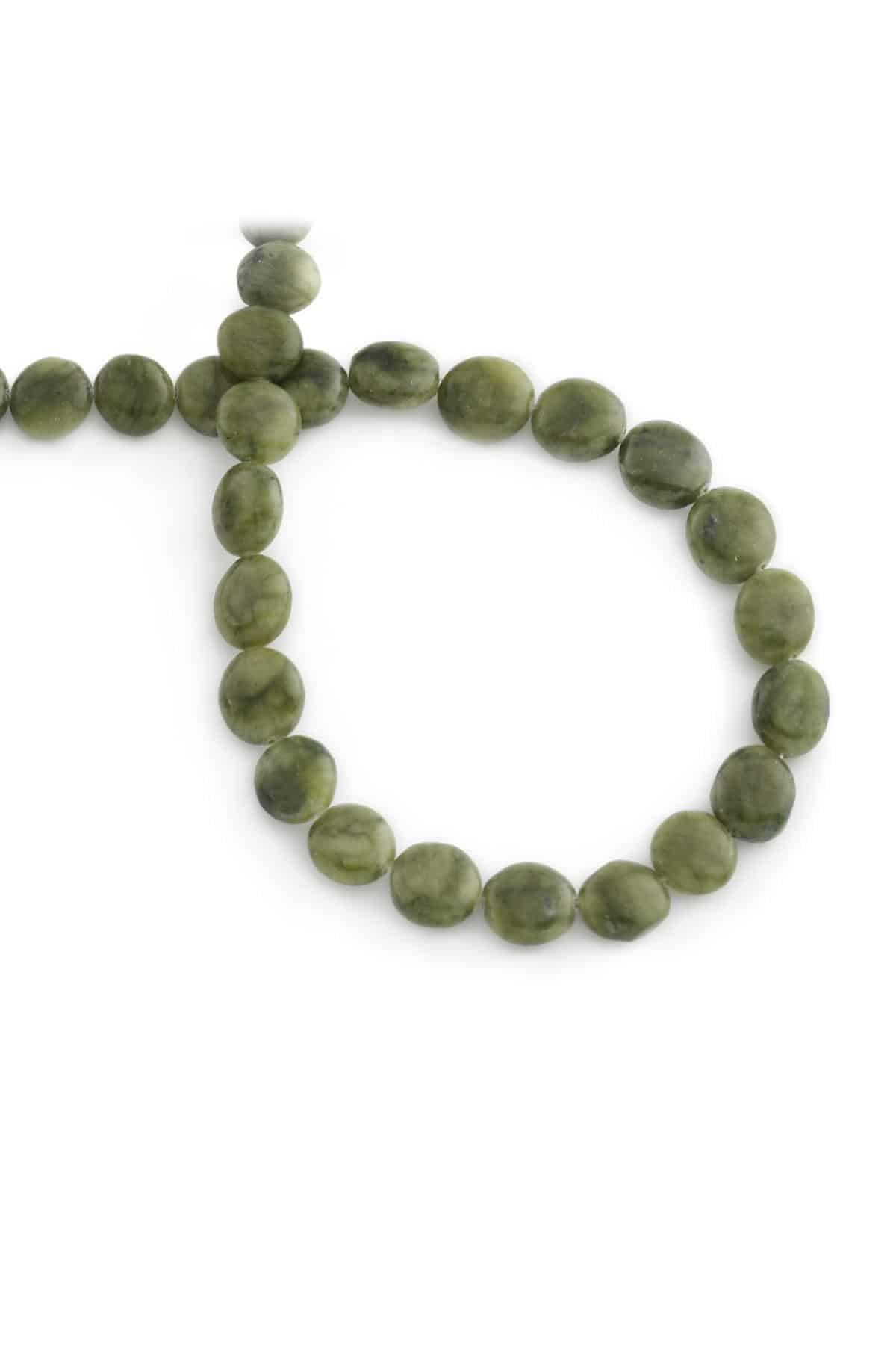 Jade Natural Stone Circle Cut 10mm String Of Beads