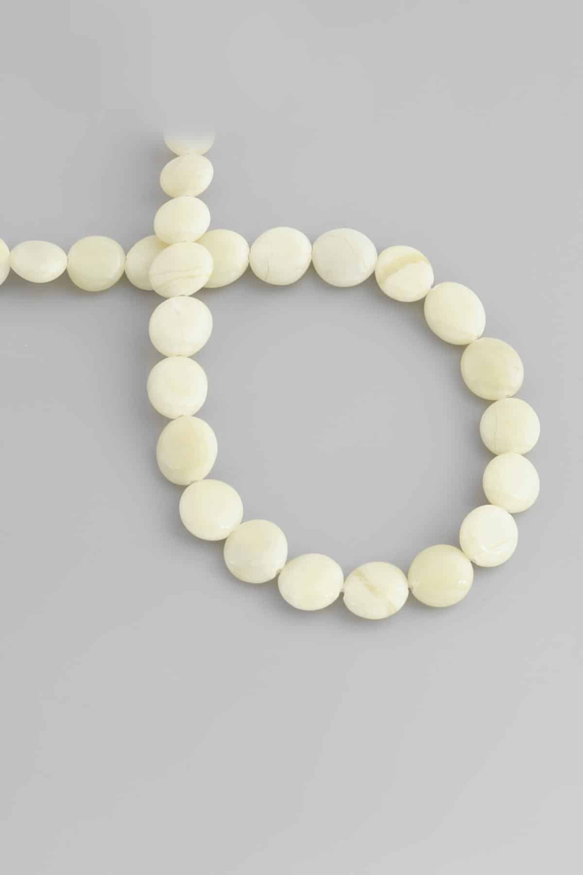 Jade Natural Stone Circle Cut 12mm String Of Beads