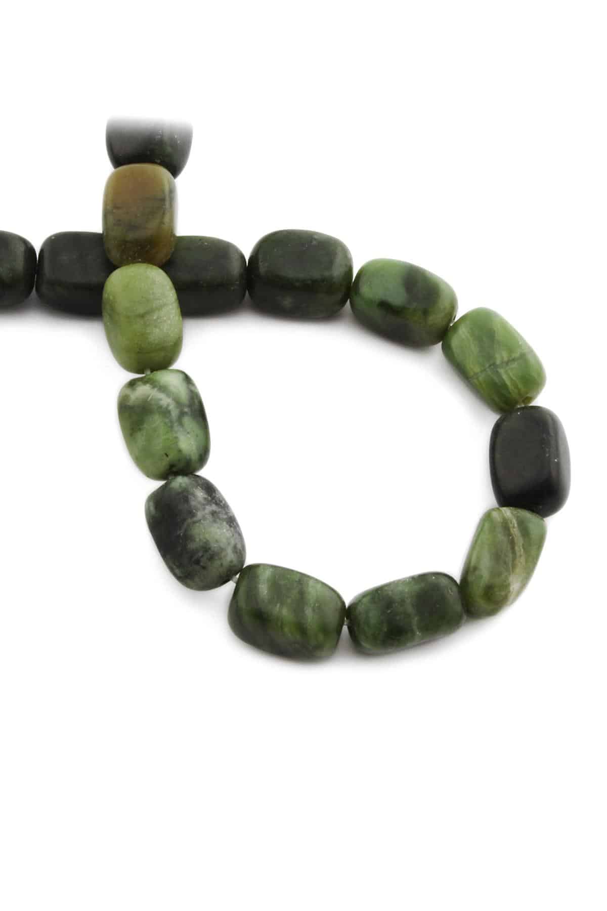 Jade Natural Stone String Of Beads 10x14mm