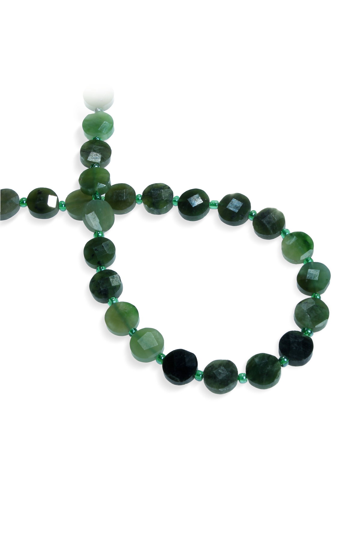 Yeşim Doğal Taş Faset Daire Kesim Dizi