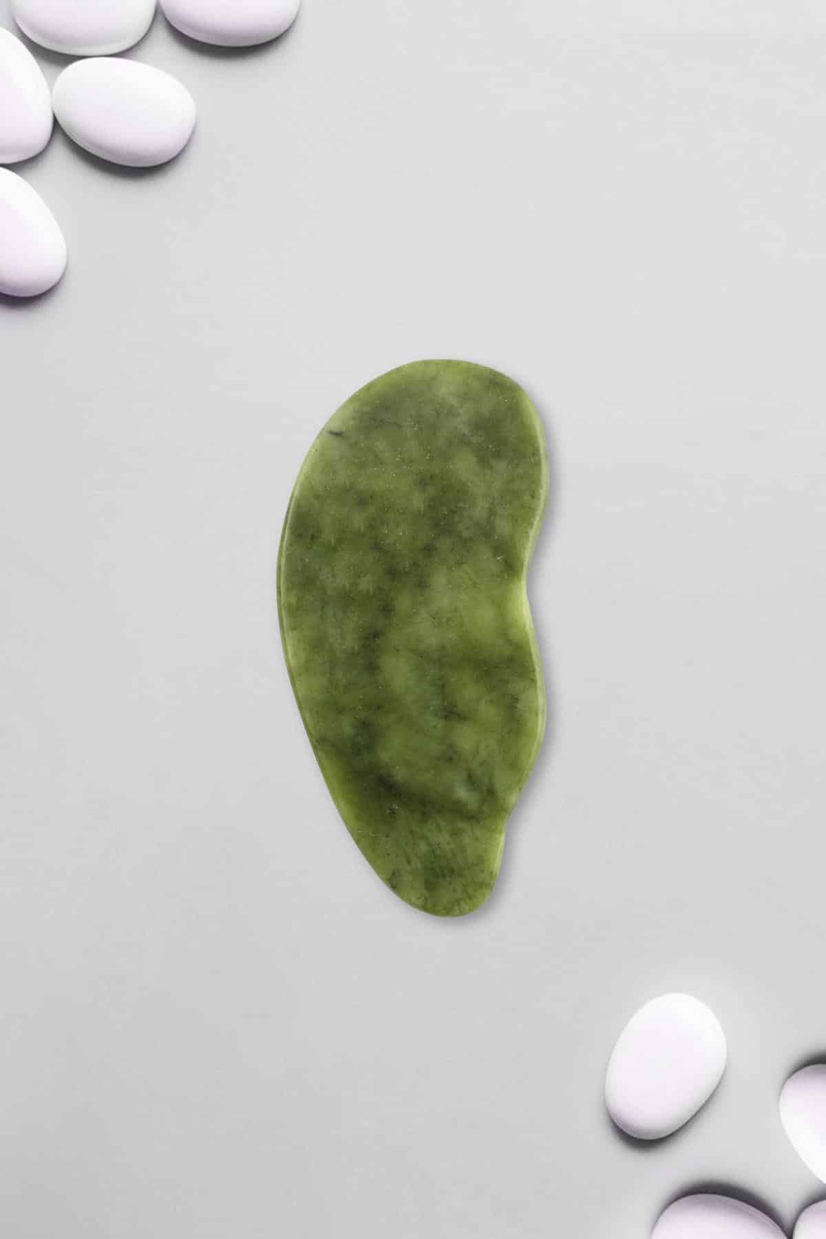 Yeşim Doğal Taş Gua Sha Amorf Kesim Yüz Masaj Aleti