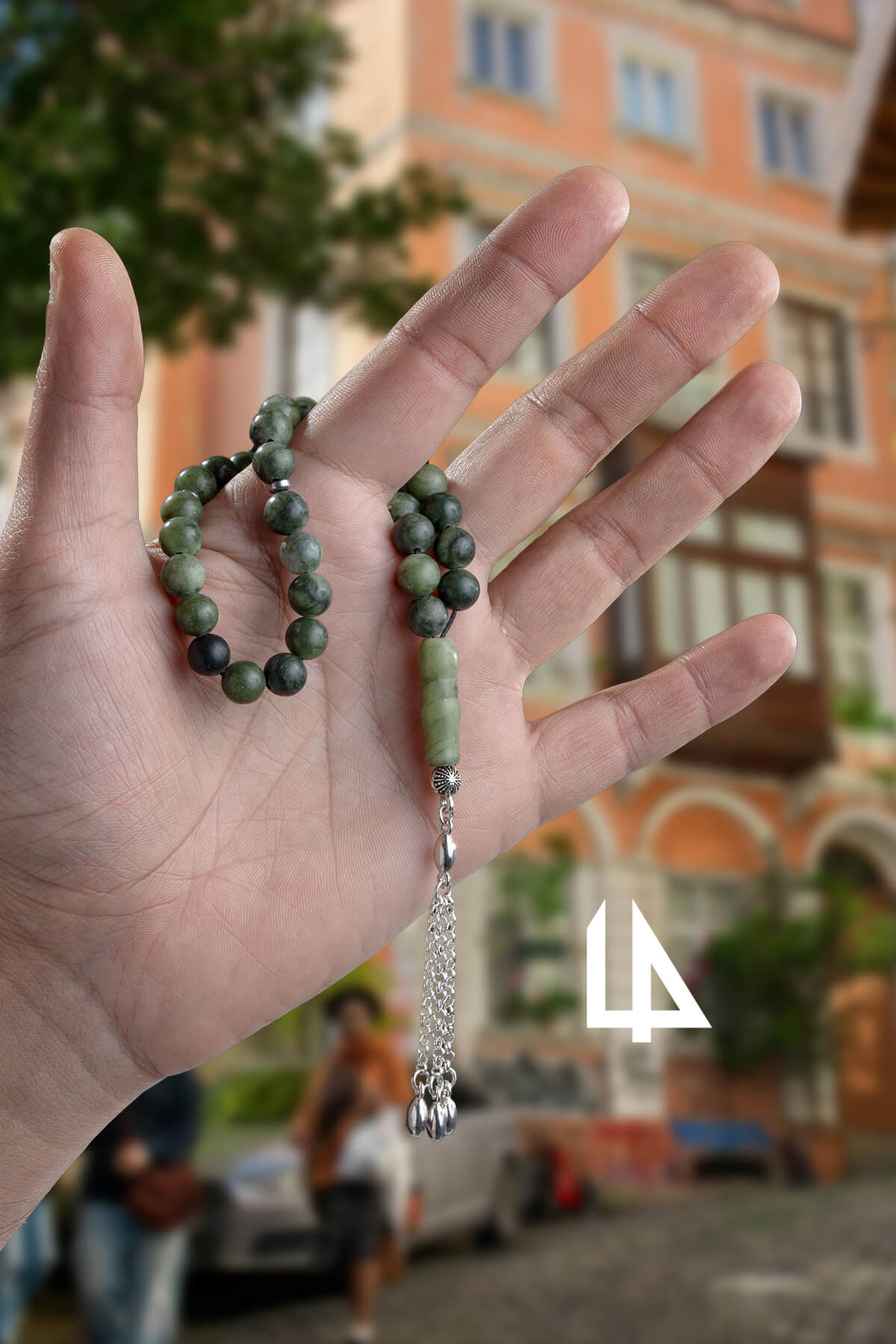 Yeşim Doğal Taş Küre Kesim 33 lü 8mm Tesbih