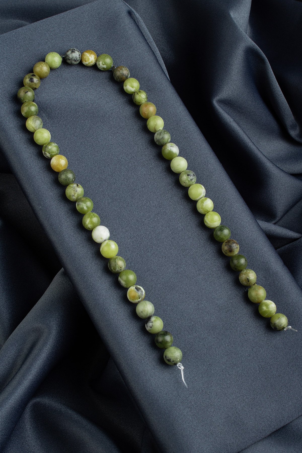 Jade Natural Stone Globe Cut 8mm String Of Beads