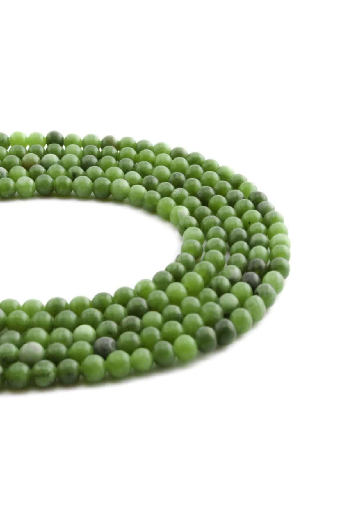 Jade Natural Stone Globe Cut 4mm String Of Beads