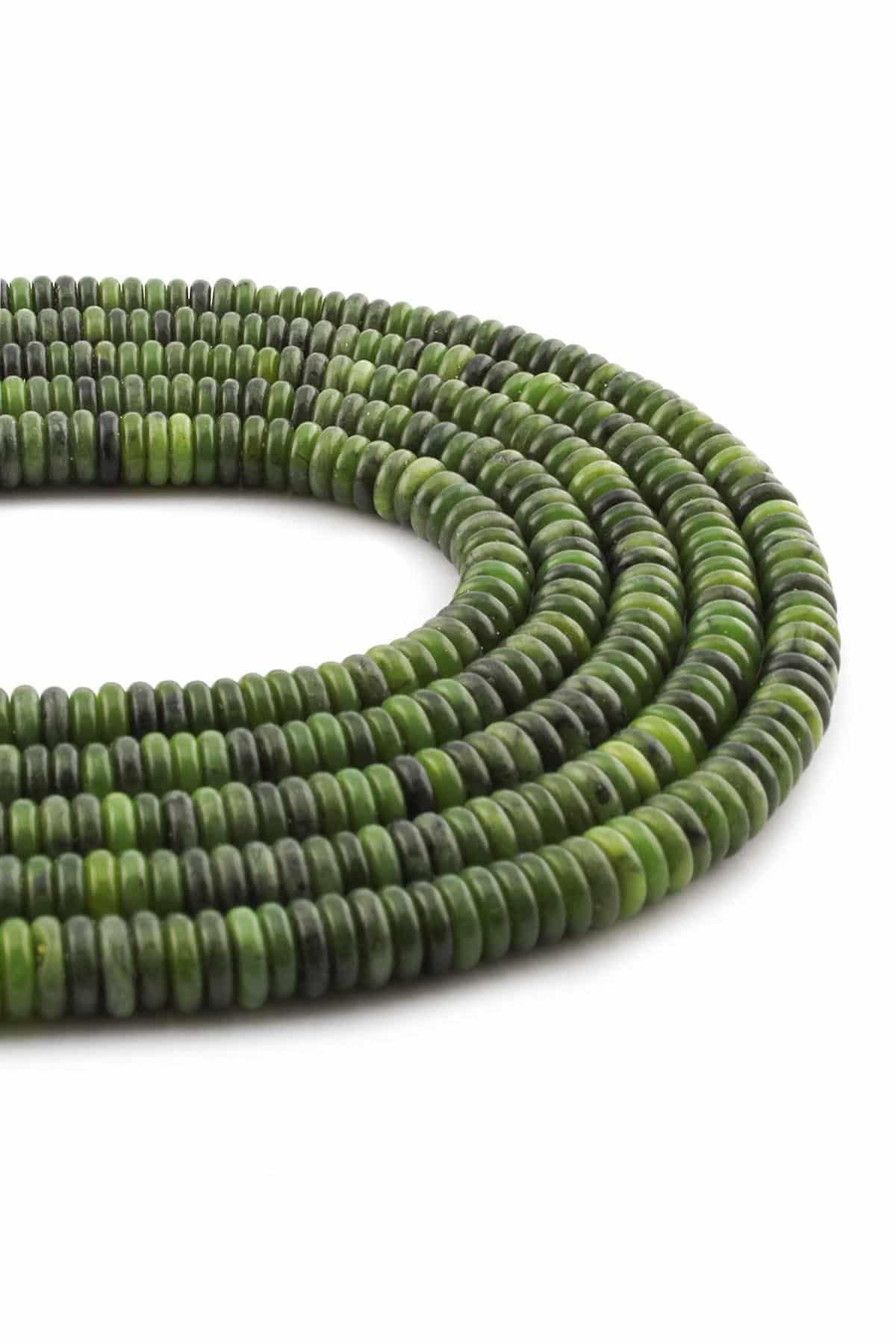 Jade Natural Stone Washer Cut 6x2mm String Of Beads