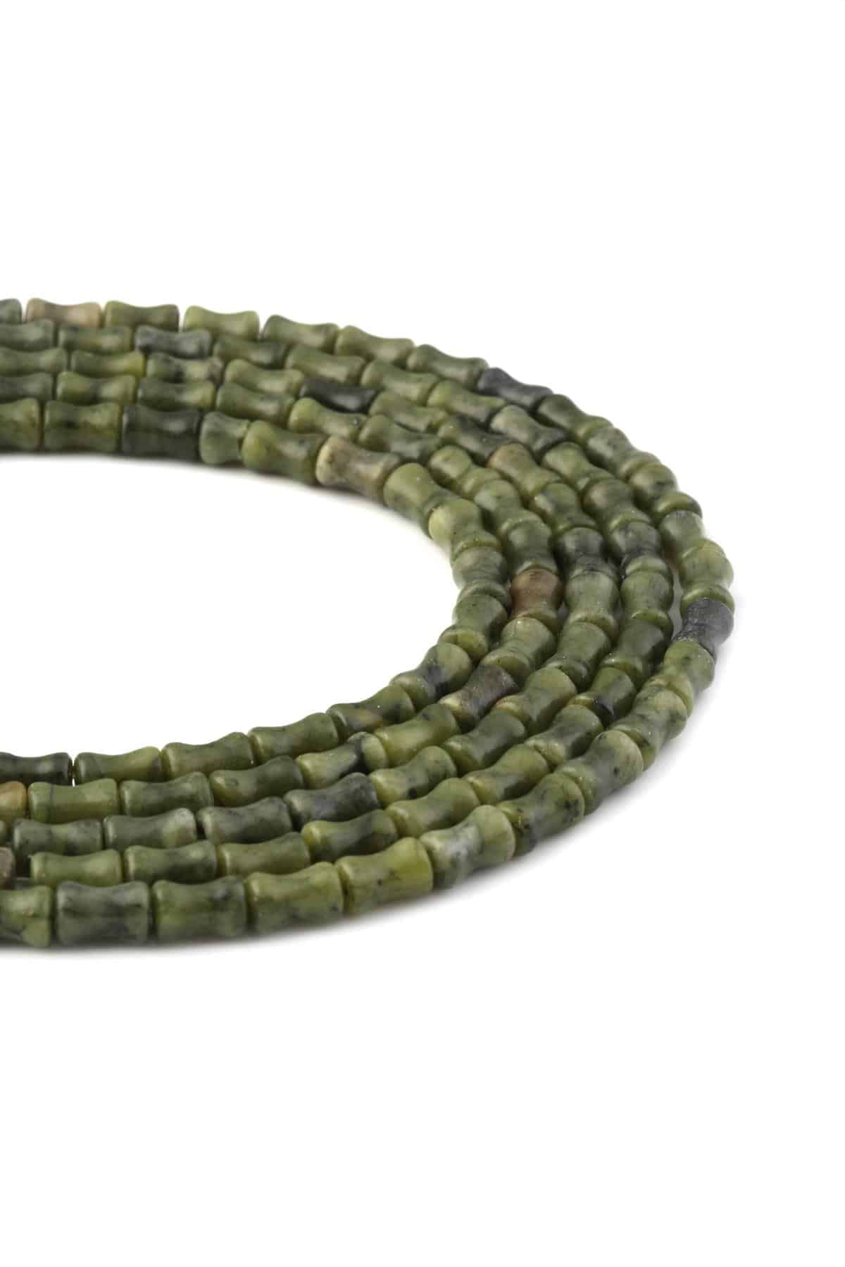 Jade Natural Stone Shiny Cylinder Cut 6x9mm String Of Beads