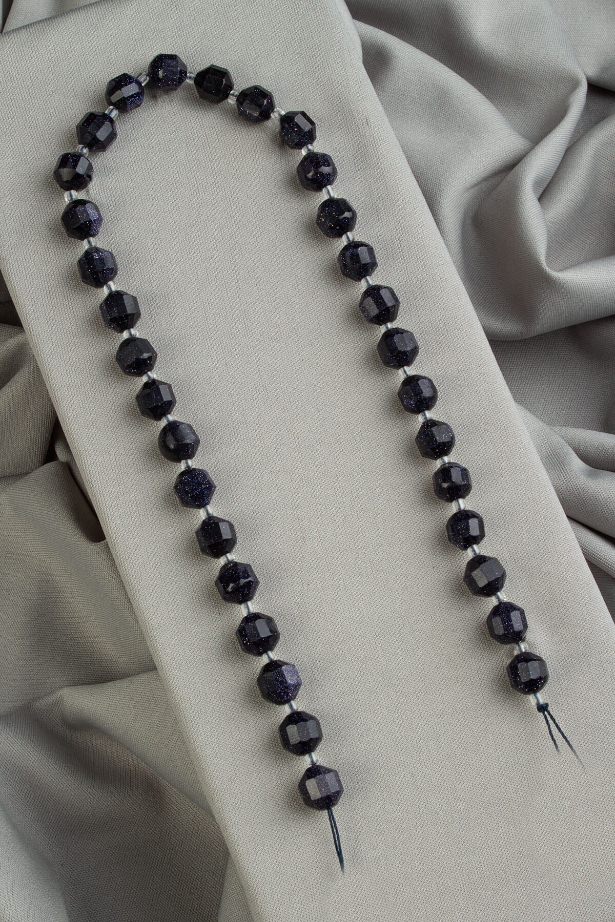 Yıldız Taşı Doğal Taş Parlak Lacivert Hegzagonal Kesim 10mm Dizi [AA]