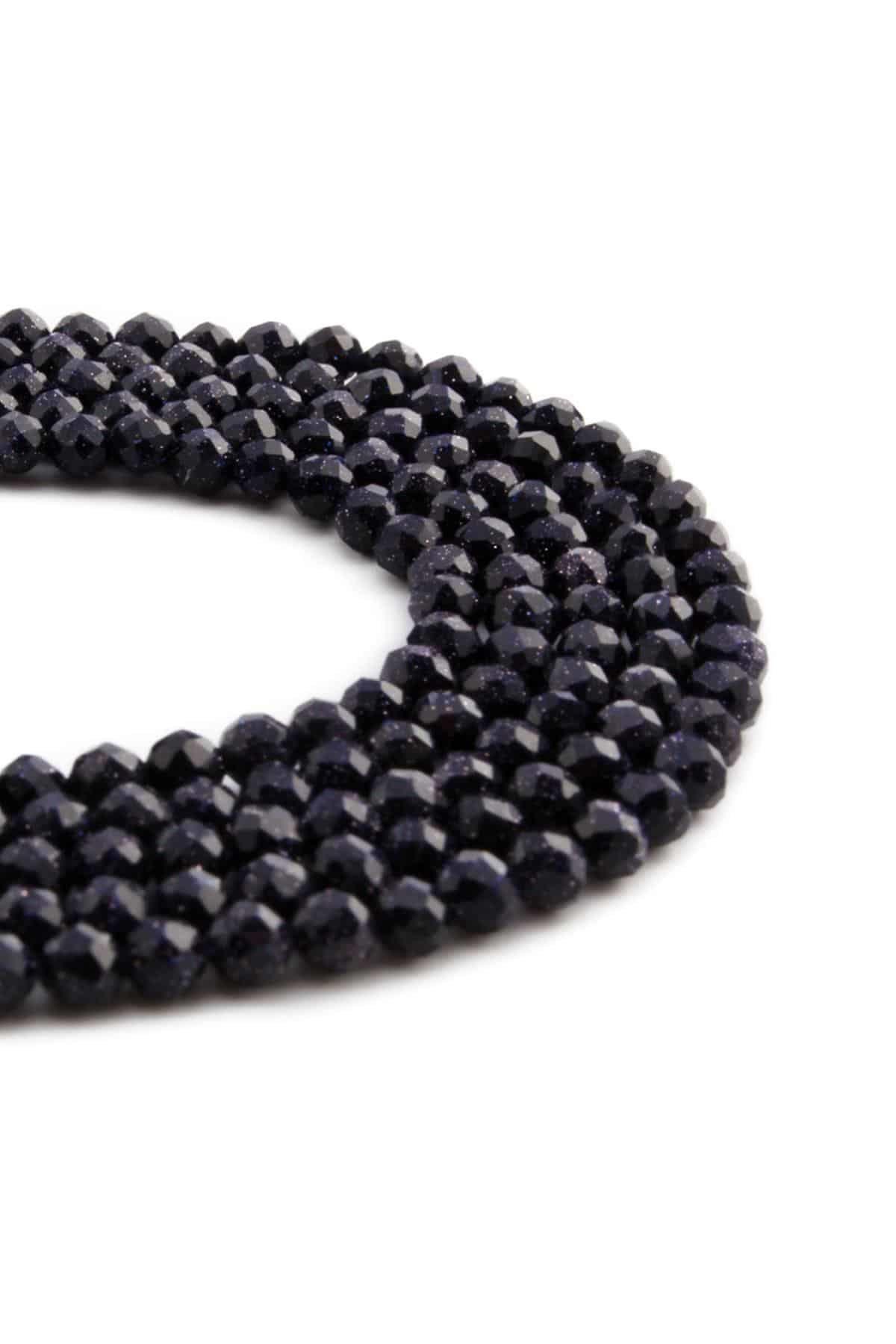 Yıldız Taşı Doğal Taş Parlak Lacivert Küre Küre Kristal Kesim 4mm Dizi