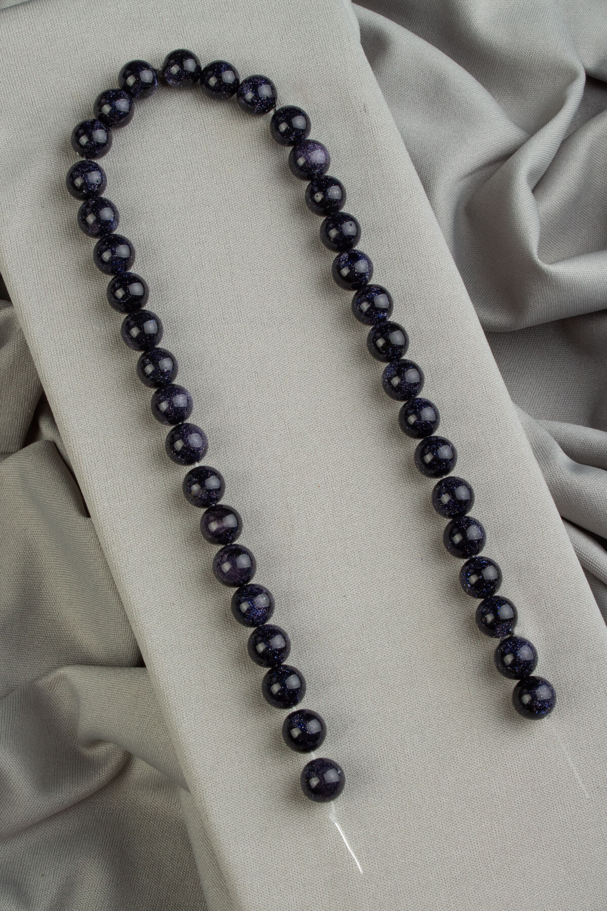 Yıldız Taşı Doğal Taş Parlak Lacivert Küre Kesim 10mm Dizi [AA]