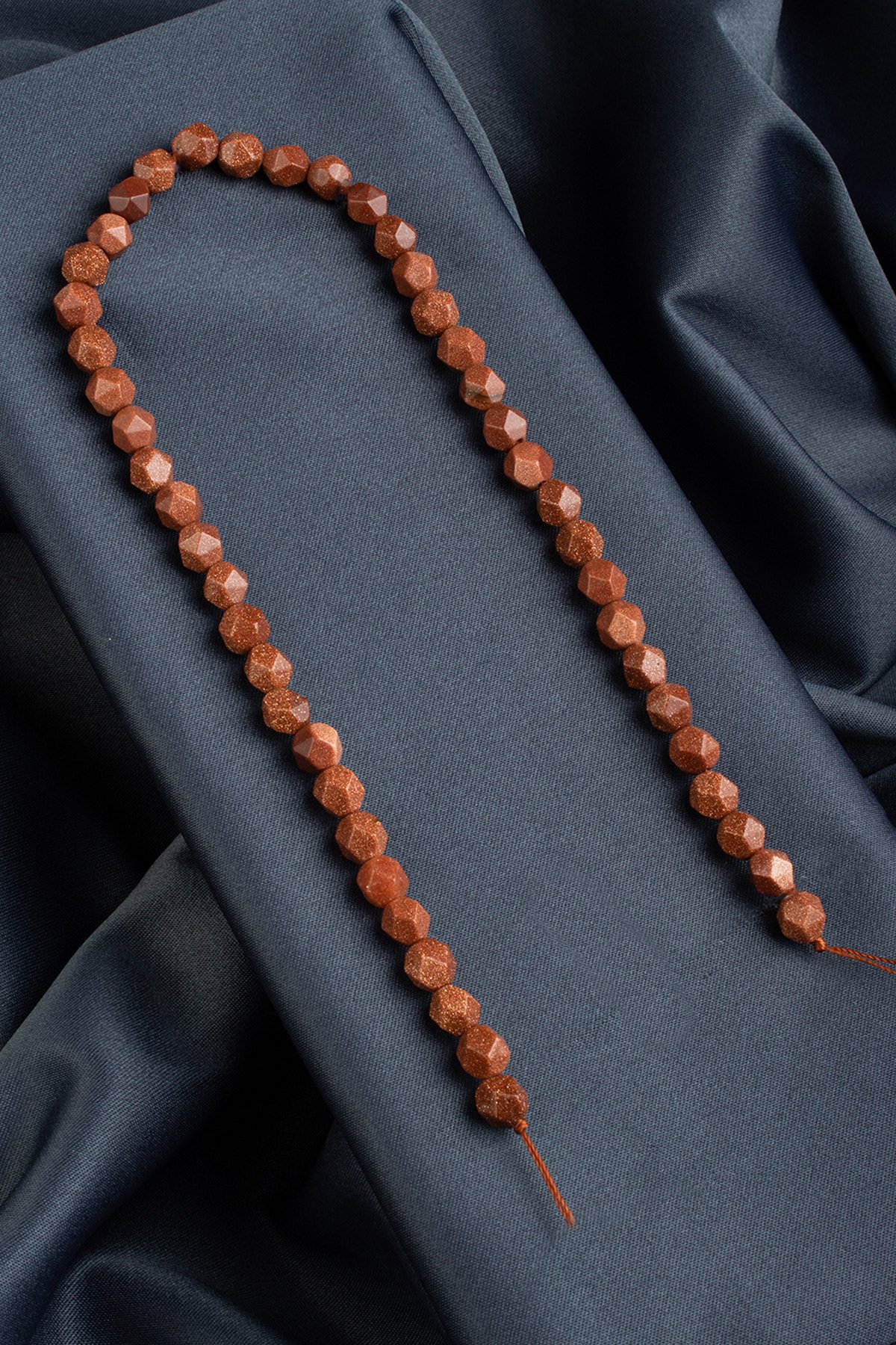 Yıldız Taşı Doğal Taş Parlak Turuncu Hegzagonal Kesim 8mm Dizi [AA]