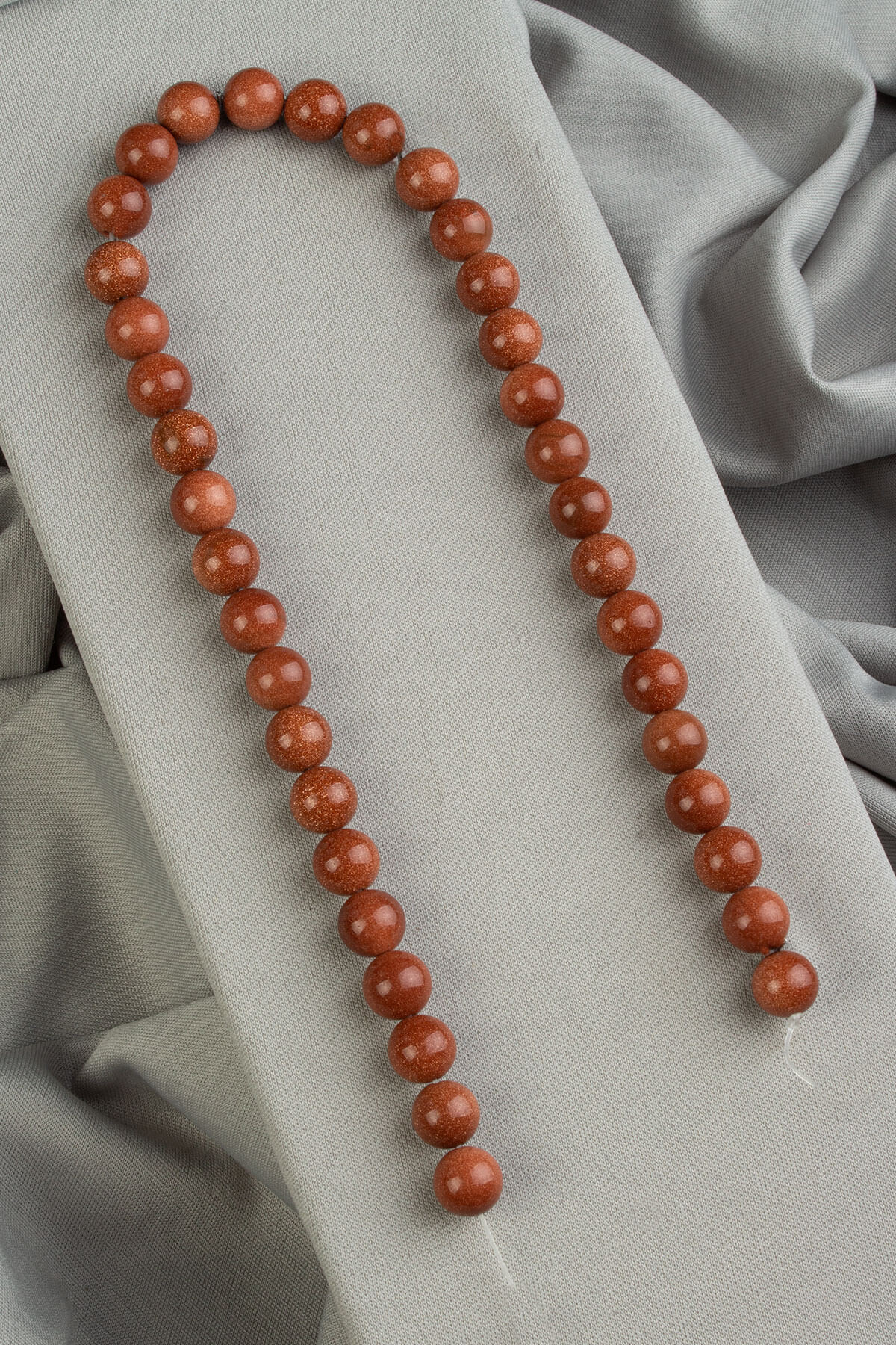 Yıldız Taşı Doğal Taş Parlak Turuncu Küre Kesim 10mm Dizi