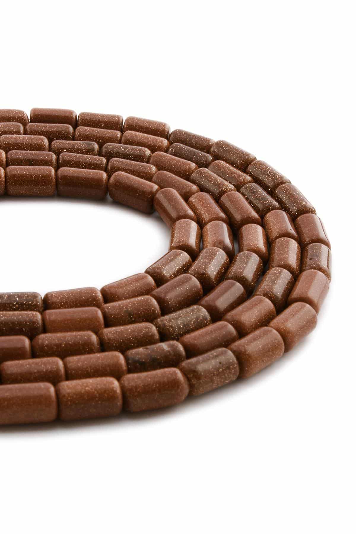 Yıldız Taşı Doğal Taş Parlak Turuncu Silindir Kesim 6x10mm Dizi [AA]